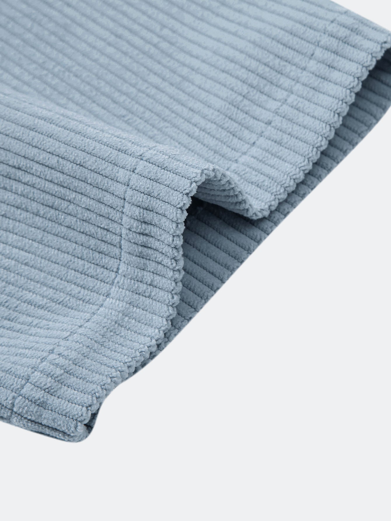 Short Sleeve Corduroy Patchwork Shirt & Corduroy Drawstring Shorts