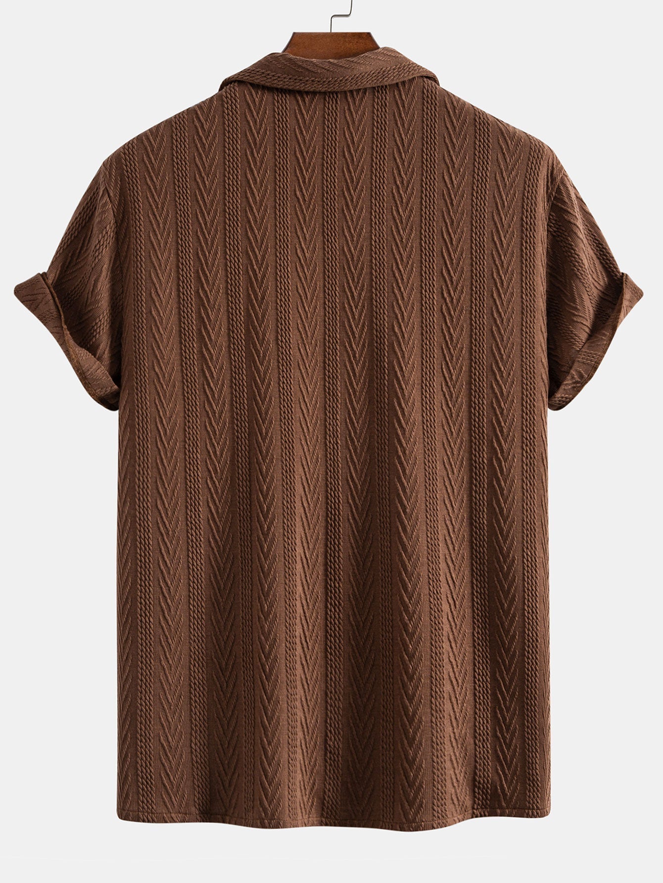 Texture Jacquard Cuban Shirt & Straight Leg Linen Pants