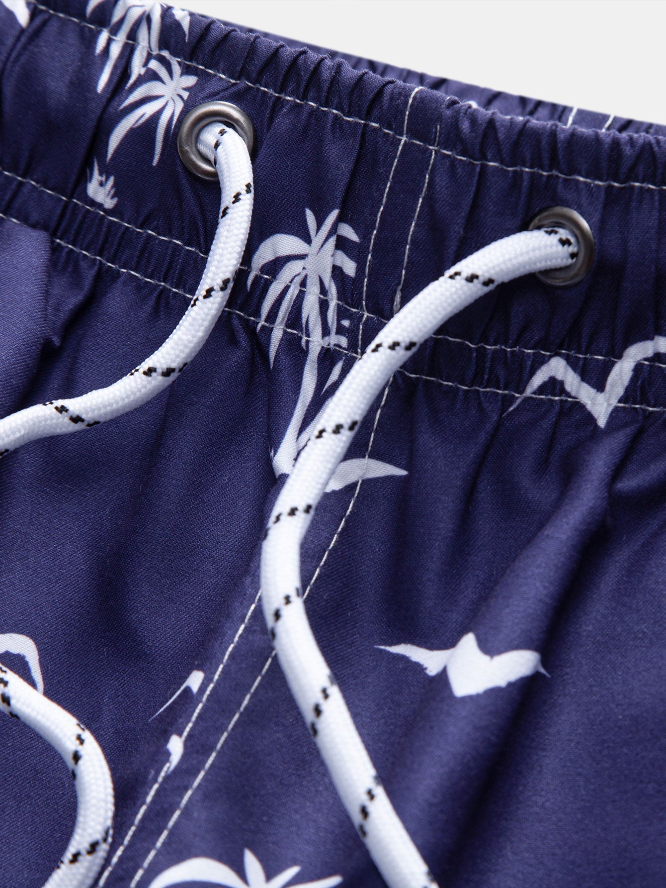 Regular Fit Seagull Print Cotton T-Shirt & Palm Tree Seagull Print Swim Shorts