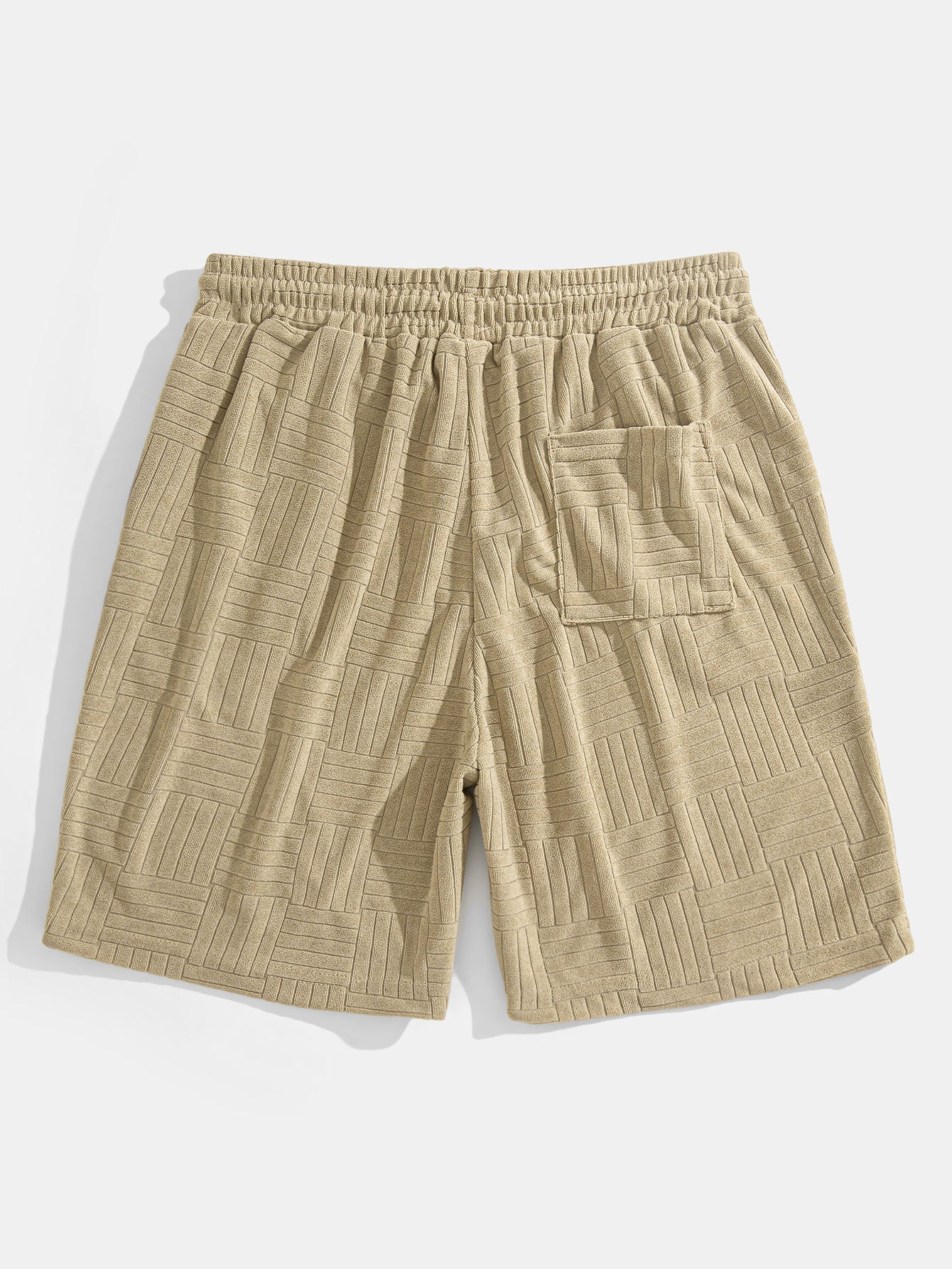 Striped Towelling Texture Arc Hem T-Shirt & Shorts