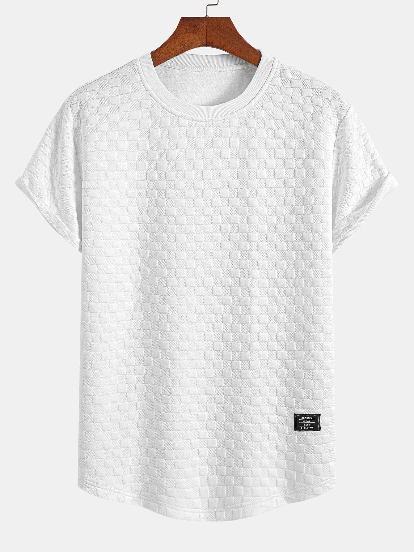 Checkerboard Jacquard  Arc Hem T-Shirt & Checkerboard Jacquard Shorts