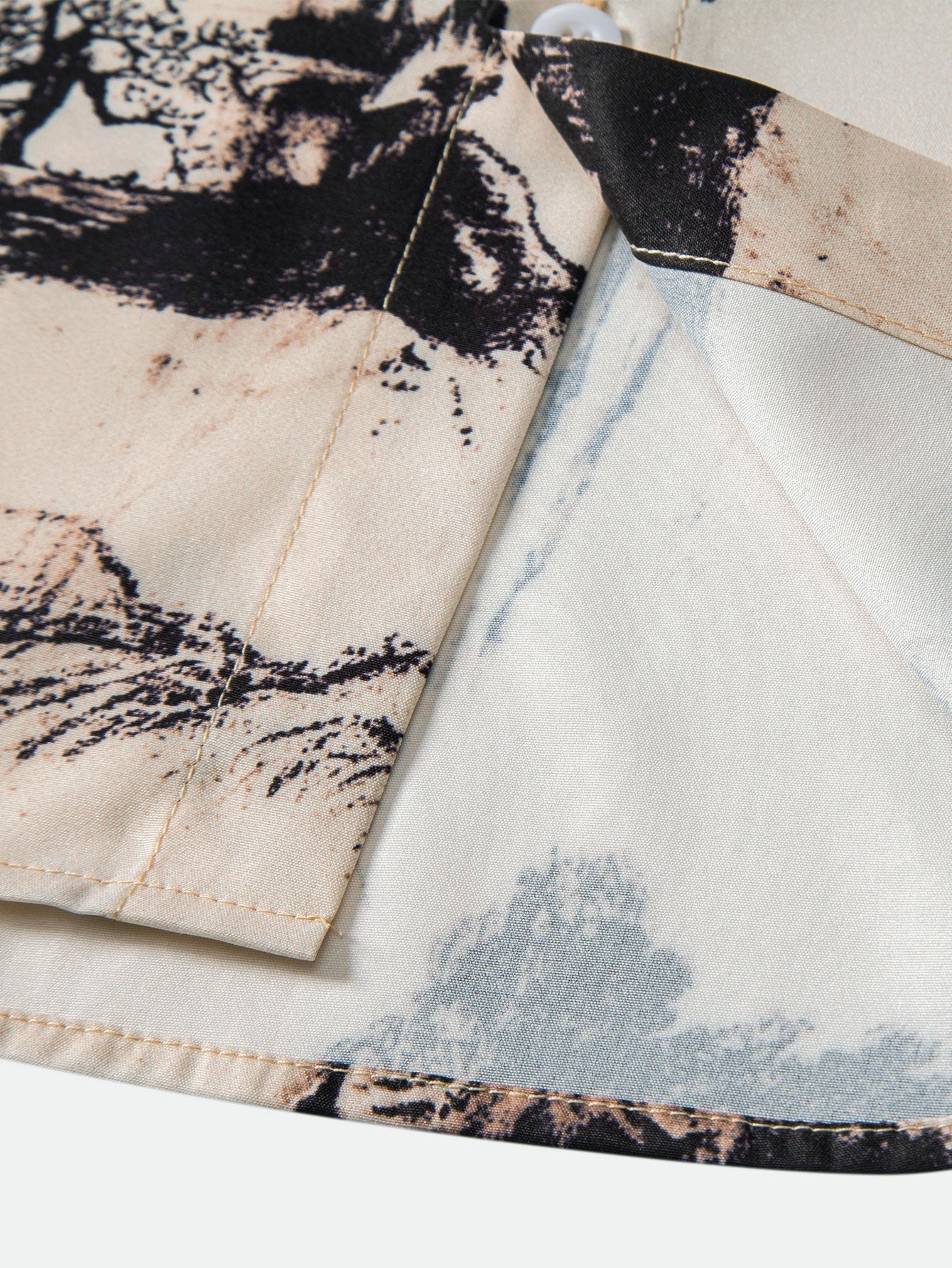 Ink Mountain Shirt & Man Mid Length Drawstring Swim Shorts