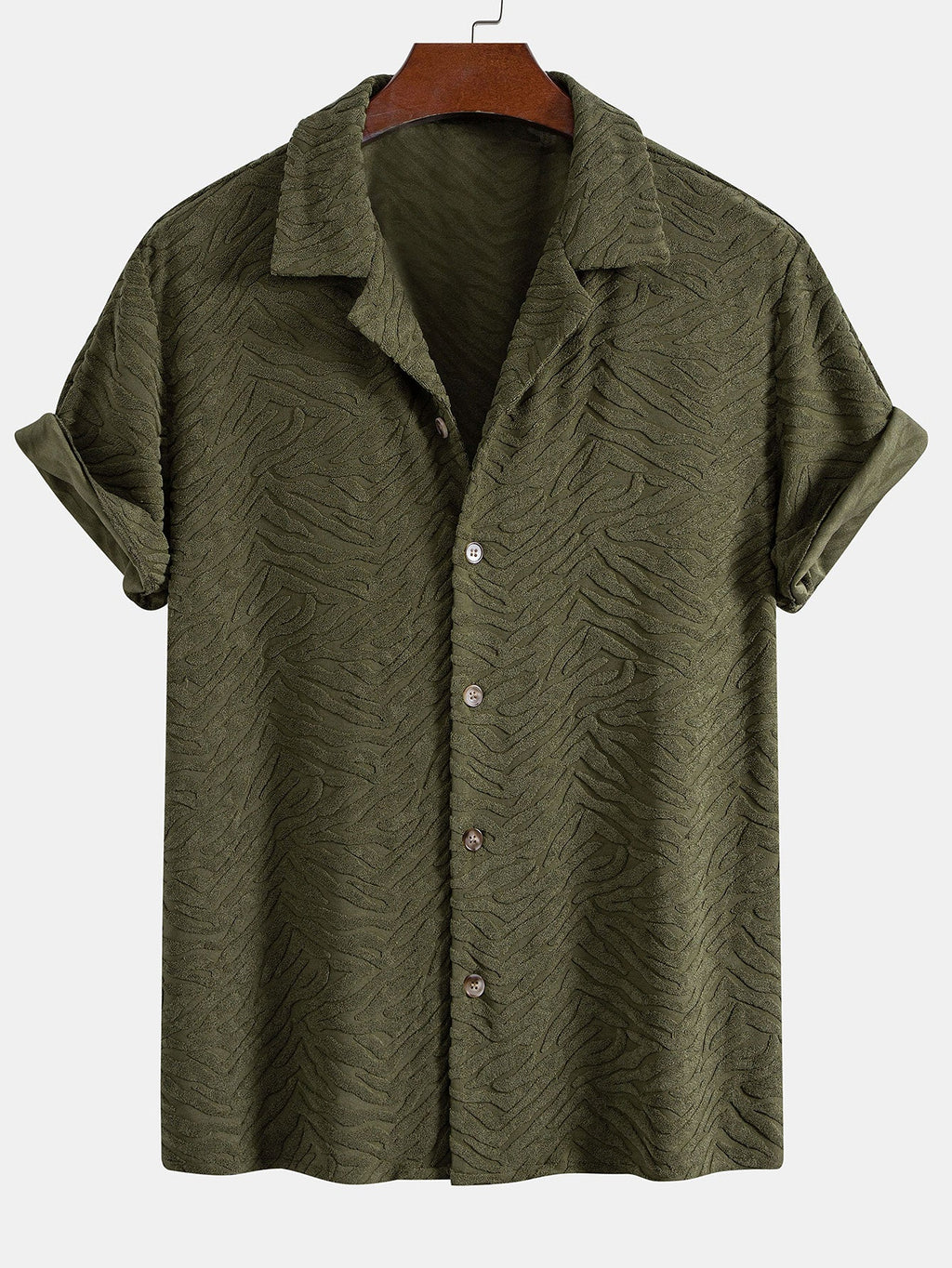 Animal Texture Terry Cuban Shirt & Shorts