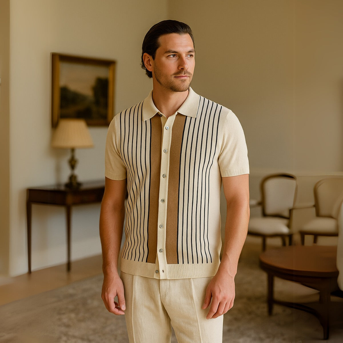 Polo Montelle en tricot rayé