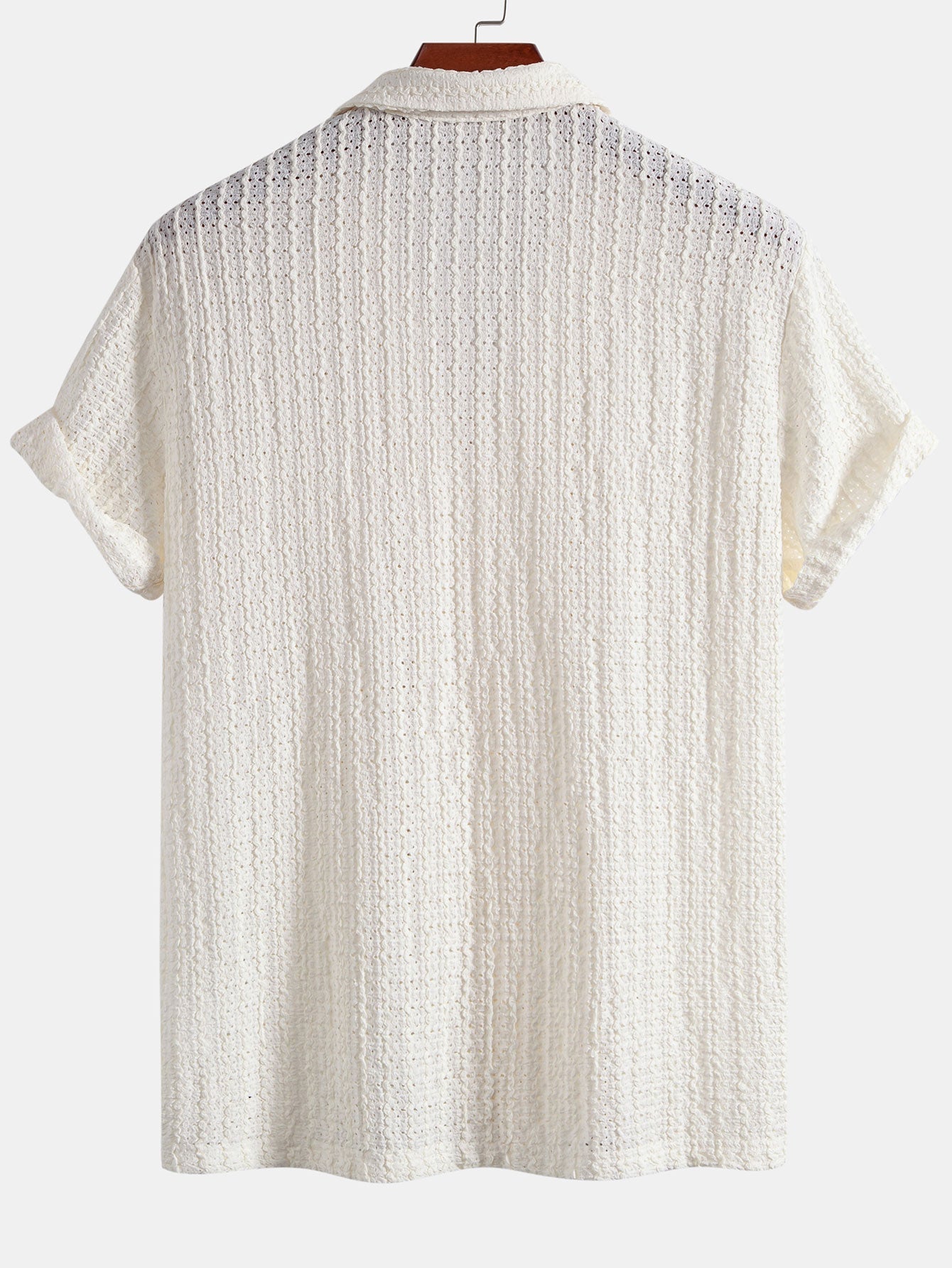 Texture Jacquard Cuban Shirt & Straight Leg Linen Pants