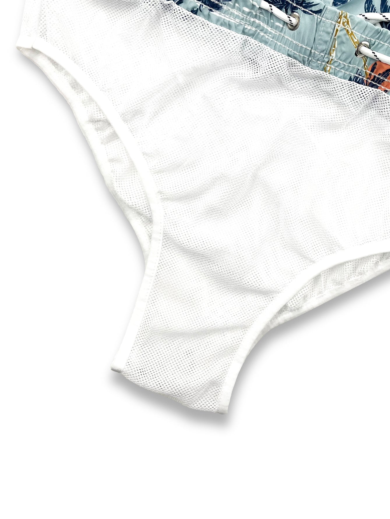 Linen Rayon Blend Button Up Shirt & Palm Tree Sunset Print Swim Shorts