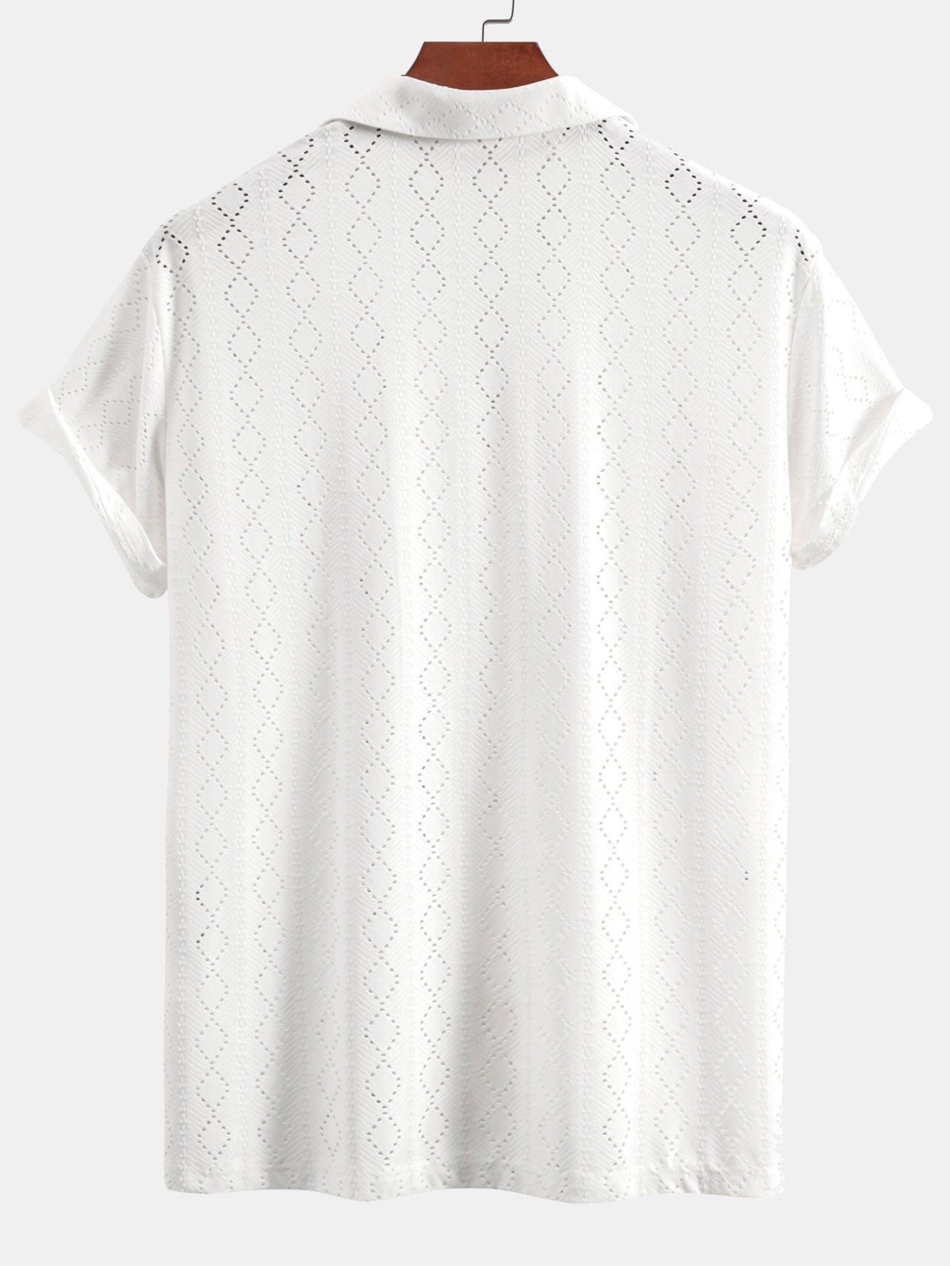 Muscle Fit Diamond Texture Cuban Shirt & Straight Leg Linen Pants