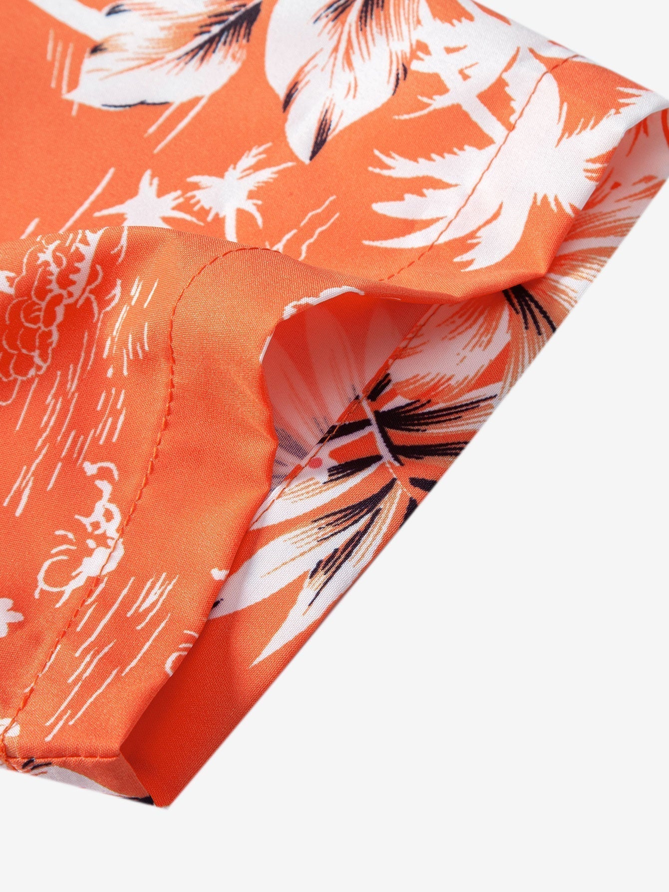 Palm Tree Tropical Flora Print Button Up Shirt & Swim Shorts