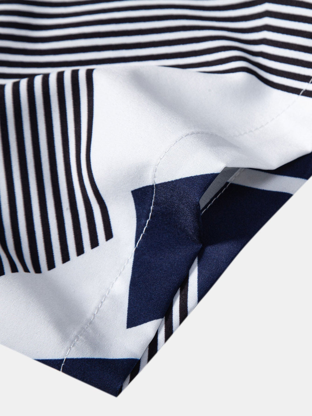 Color Block Geometry Print Button Up Shirt & Wrinkle Textured Straight Leg Pants