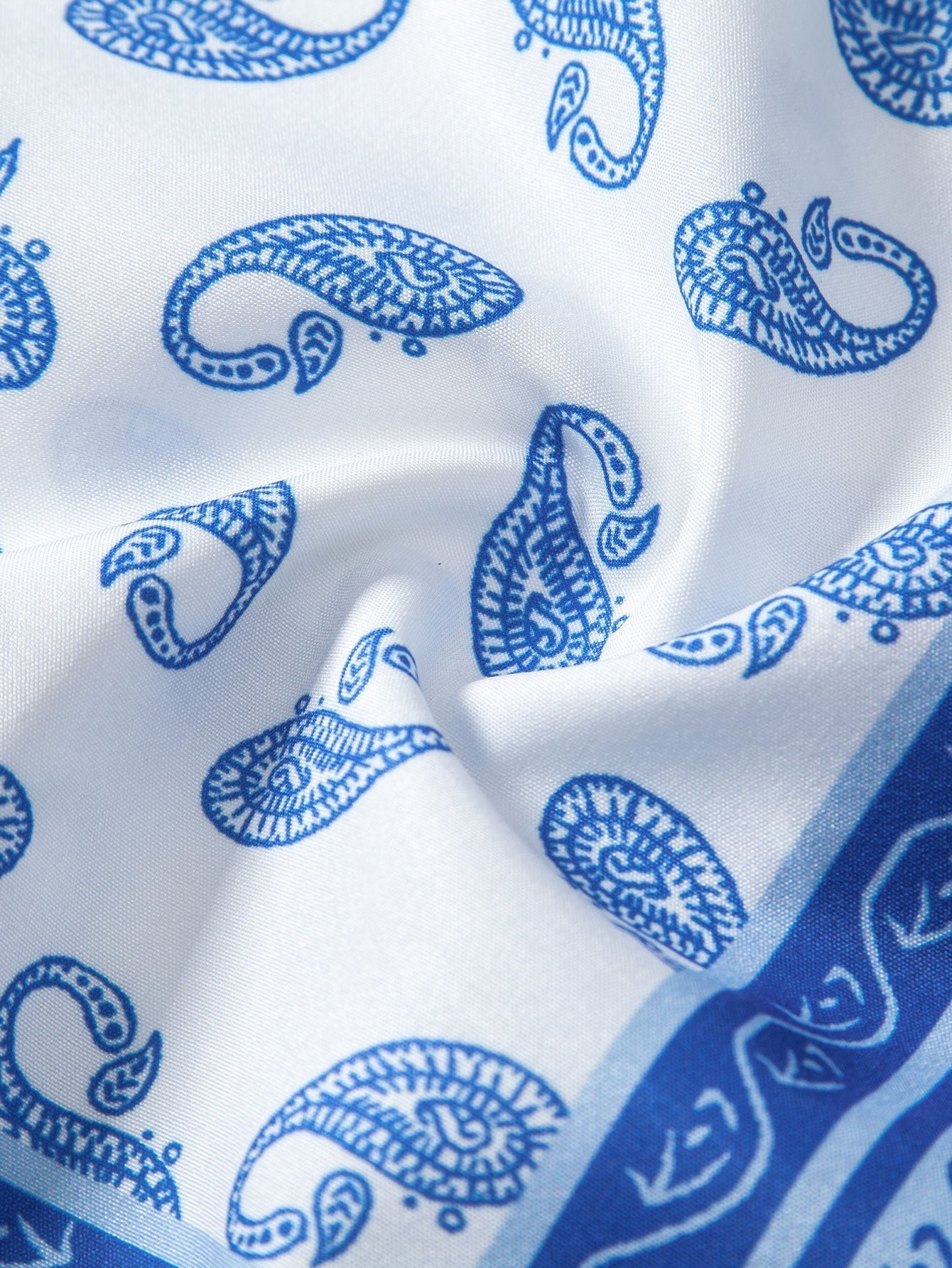 Paisley Border Button Up Shirt & Swim Shorts