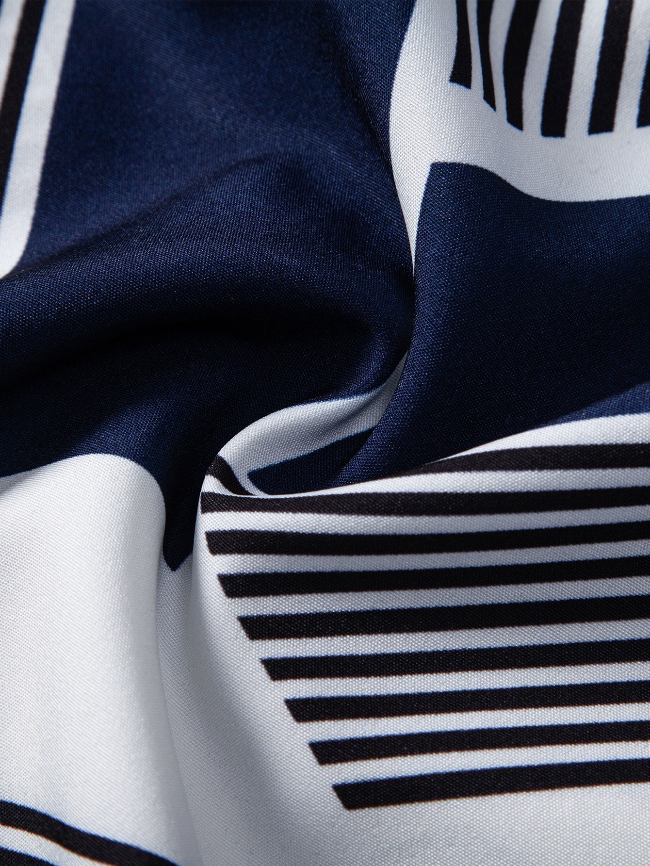 Color Block Geometry Print Button Up Shirt & Swim Shorts