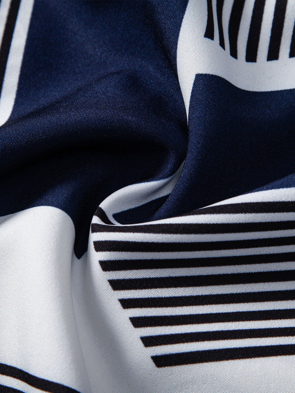 Color Block Geometry Print Button Up Shirt & Wrinkle Textured Straight Leg Pants