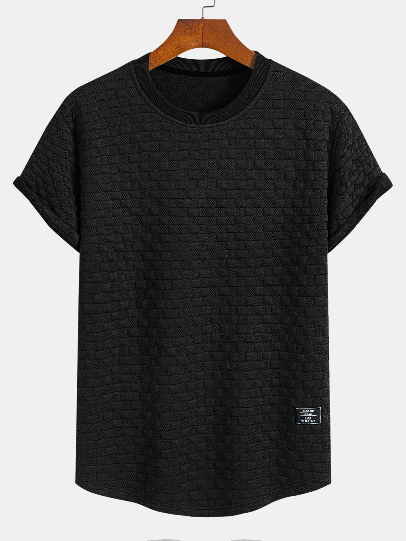 Checkerboard Jacquard  Arc Hem T-Shirt & Checkerboard Jacquard Shorts