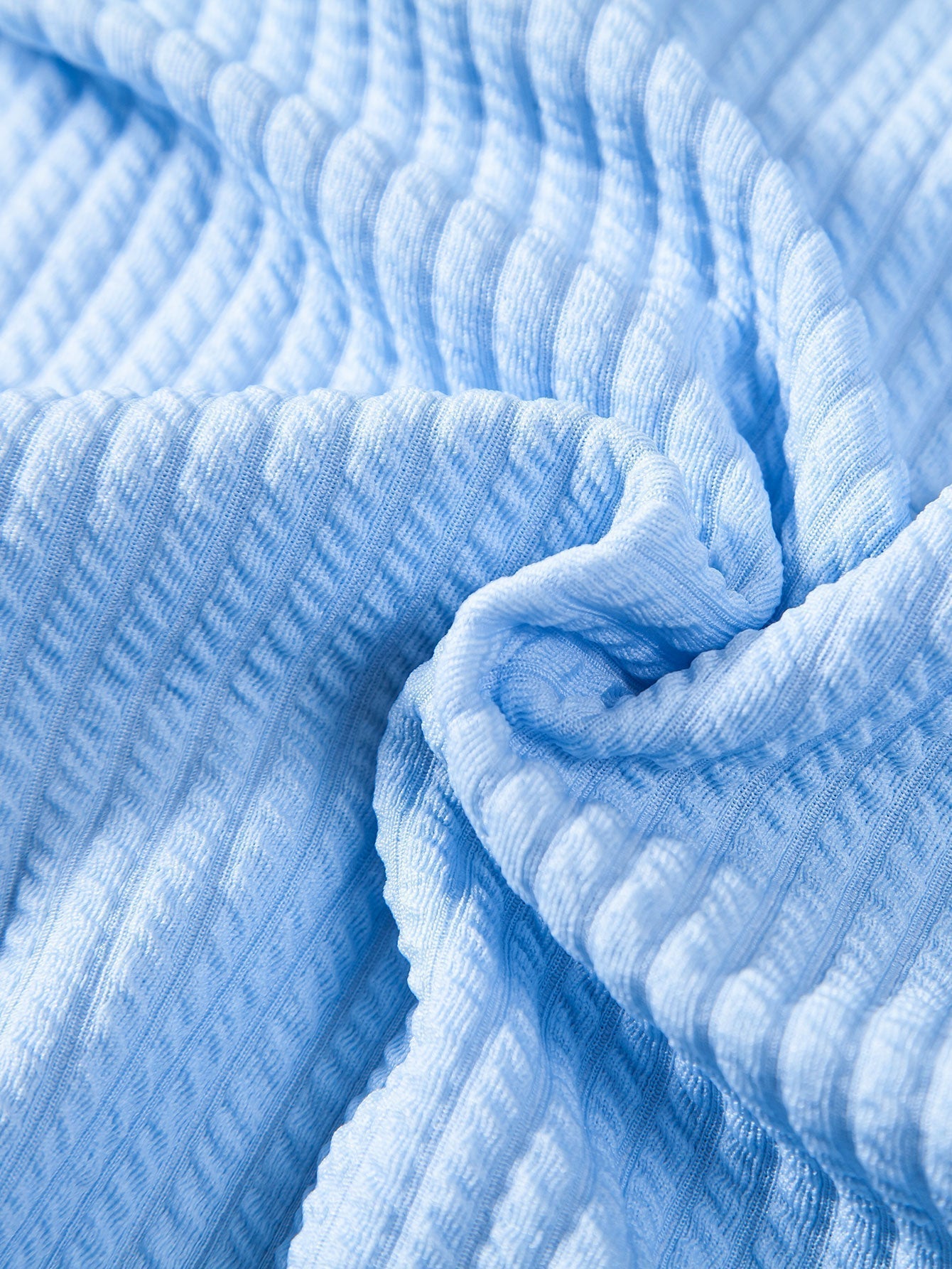 Short Sleeved V-Neck Ribbed Polo & Drawstring Ribbed Shorts