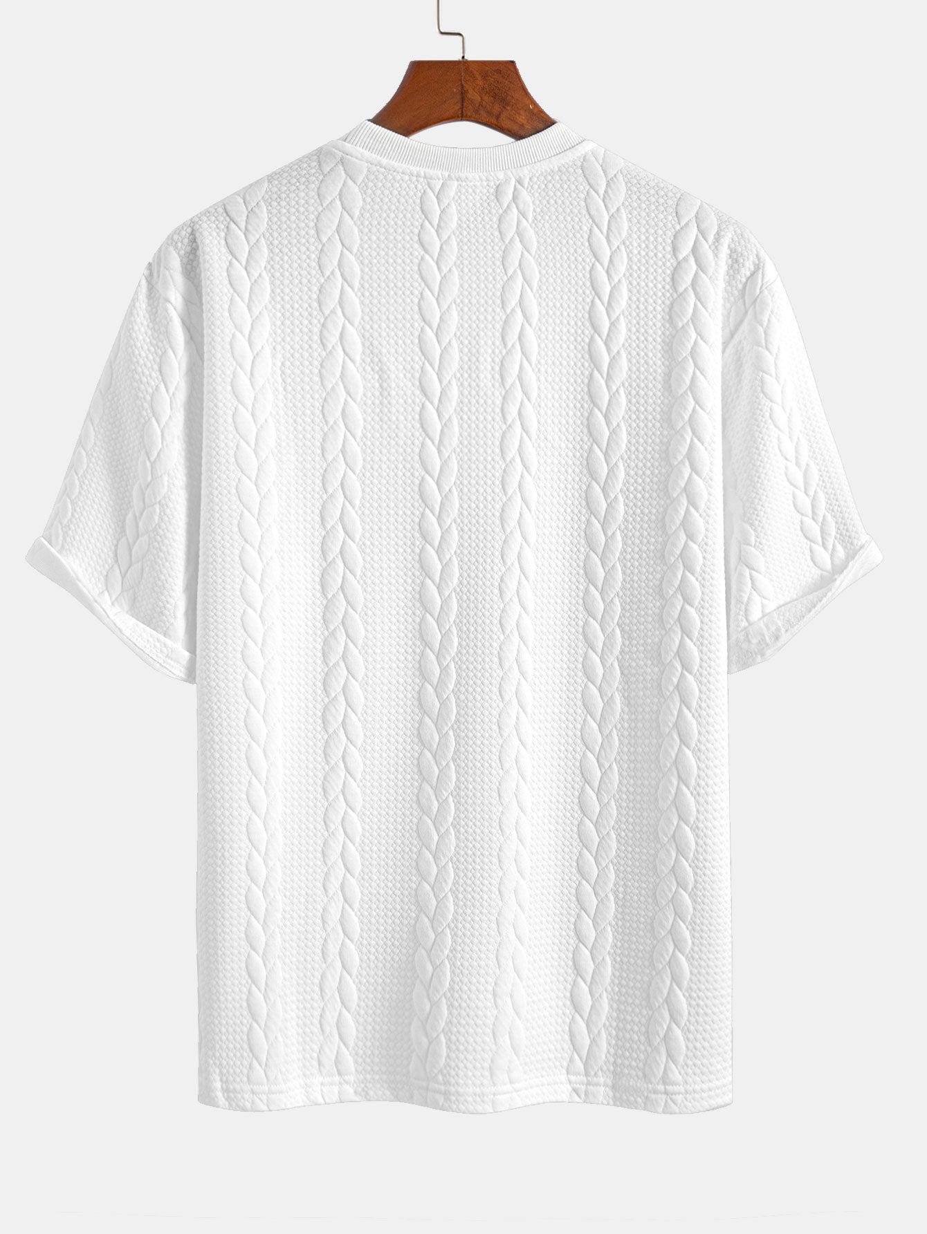 Relax Fit Mid-Length Sleeve Twist Jacquard T-Shirt & Shorts