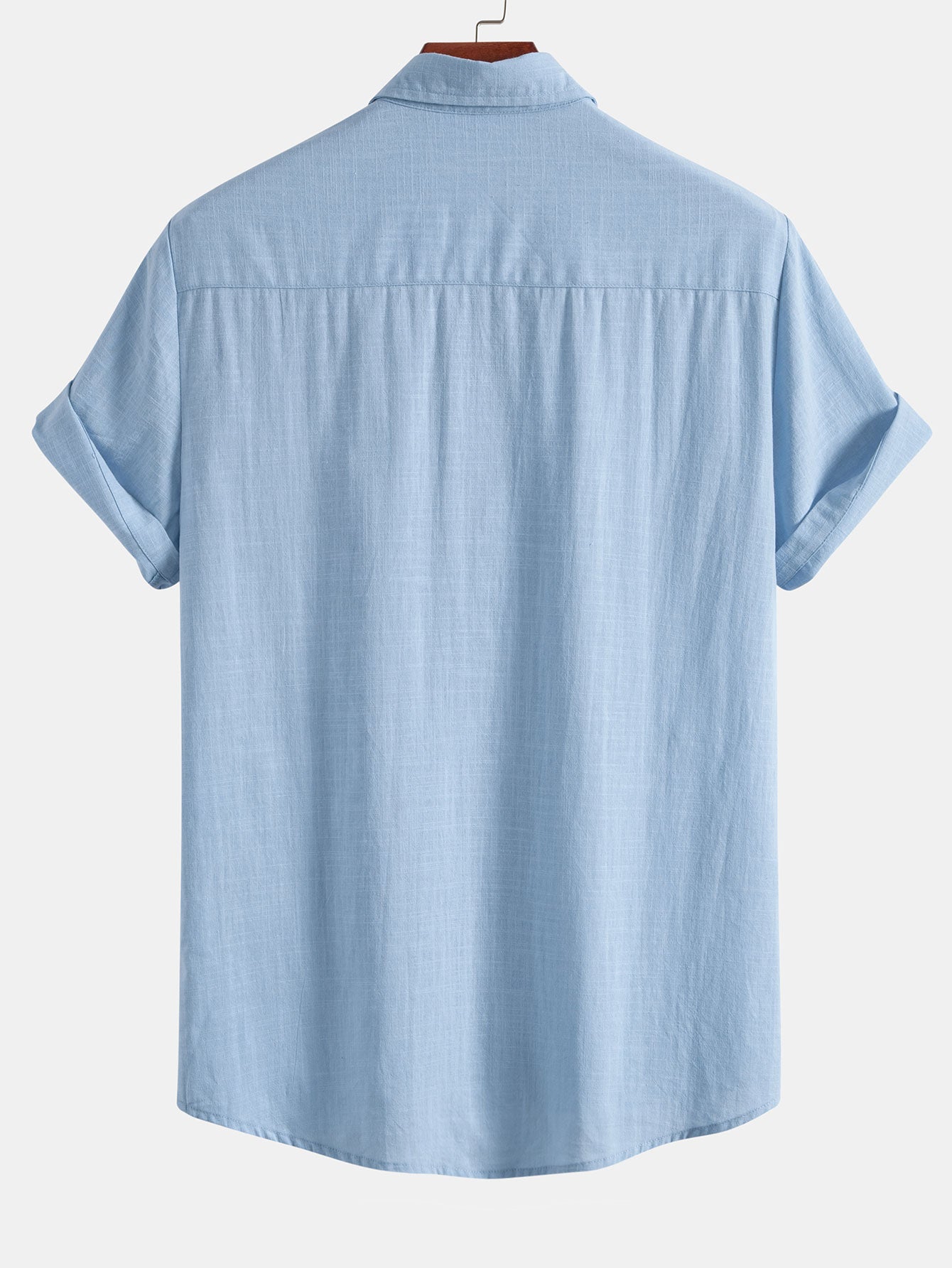 Linen Look Contrast Button Up Shirt & Straight Leg Linen Pants