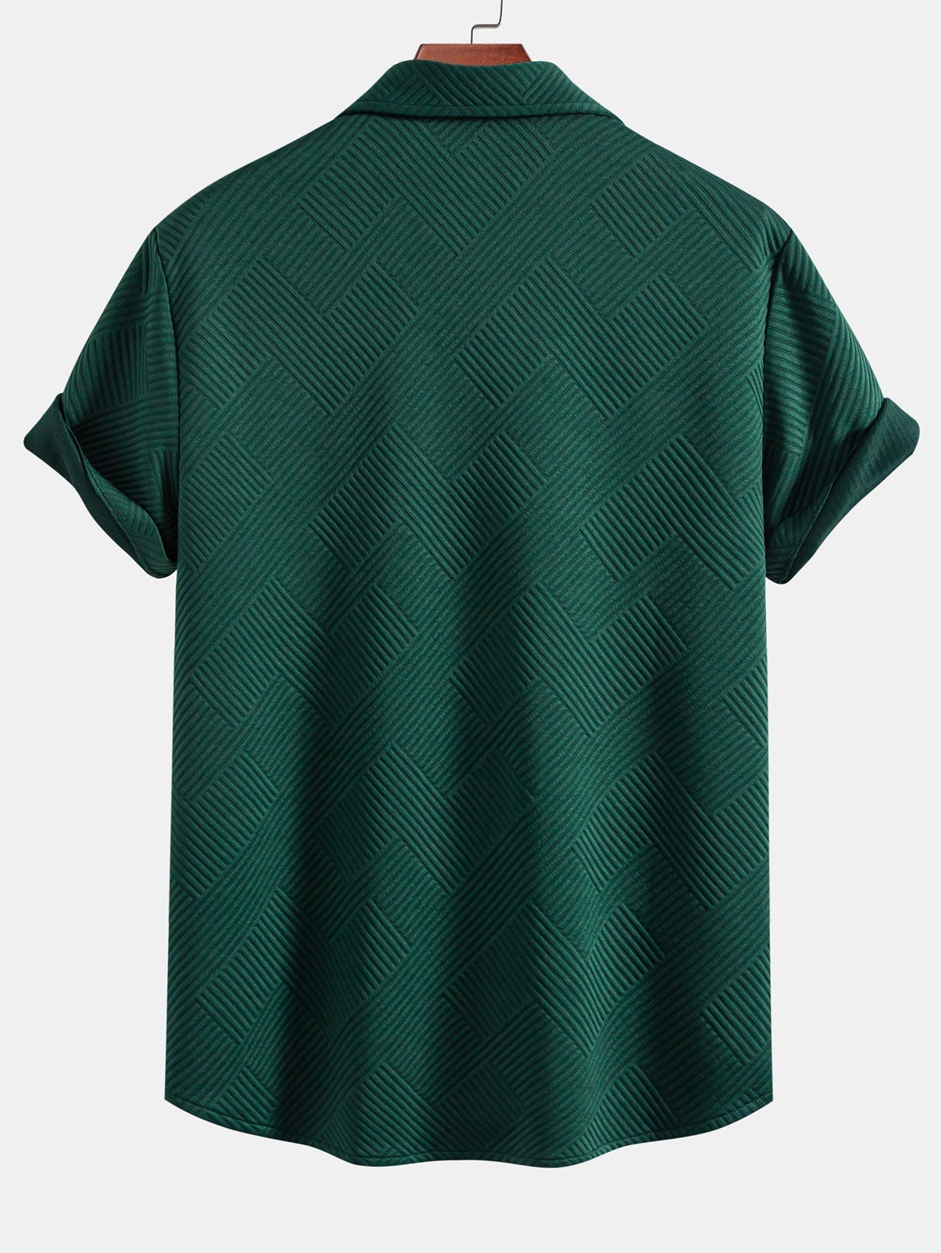 Stripe Jacquard Button Up Shirt & Shorts