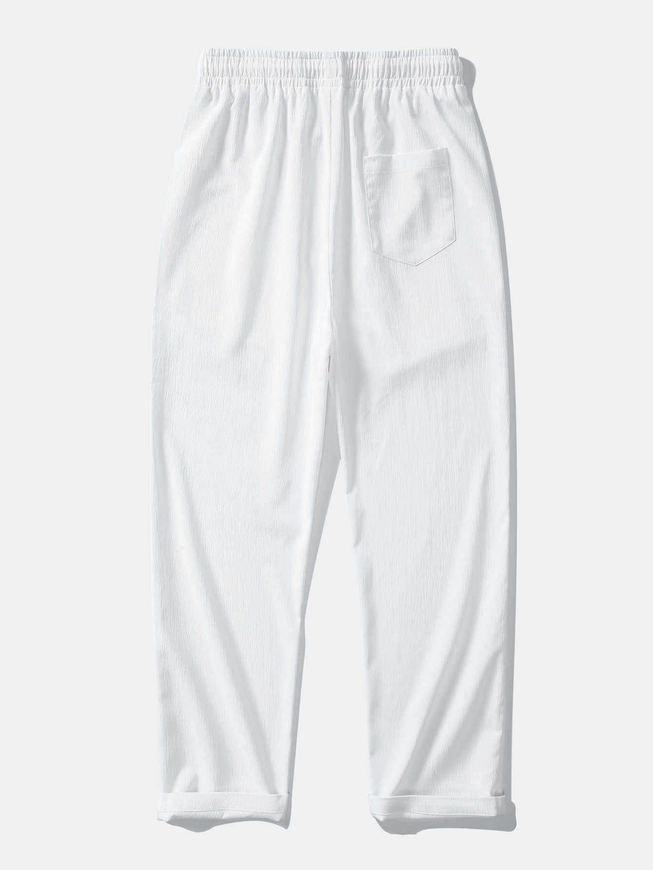 Striped Mesh Cuban Shirt & Wrinkle Textured Straight Leg Pants