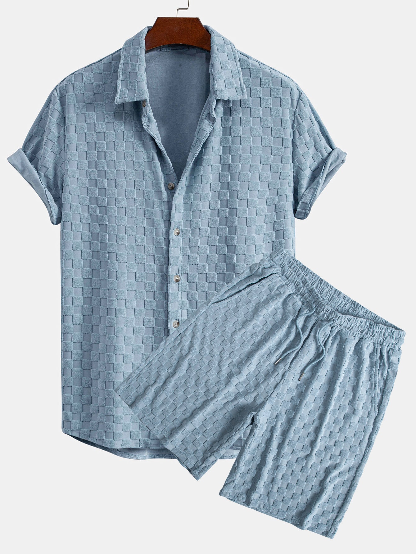 Checkerboard Terry Shirt & Shorts