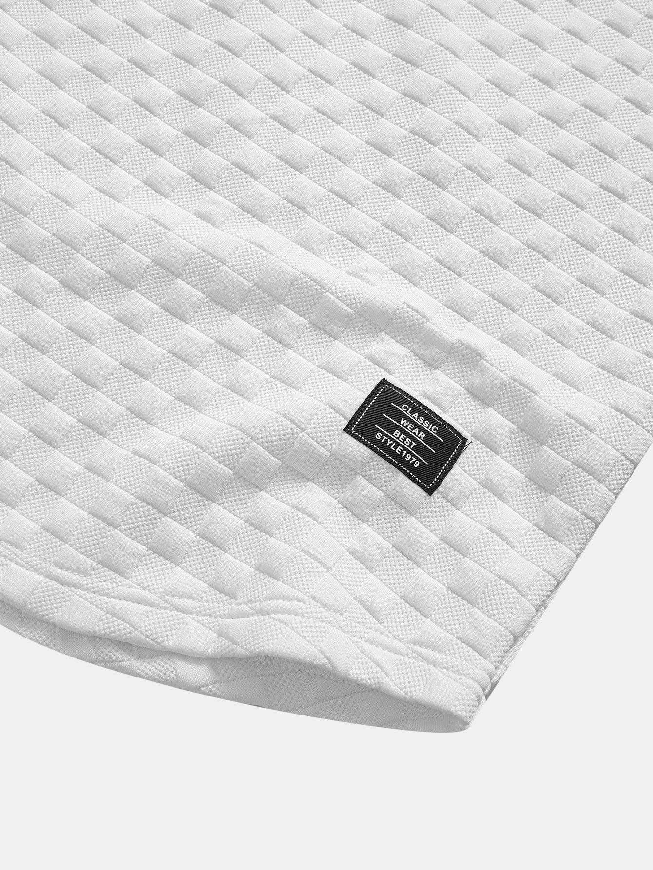 Checkerboard Jacquard  Arc Hem Hooded T-Shirt & Checkerboard Jacquard Shorts