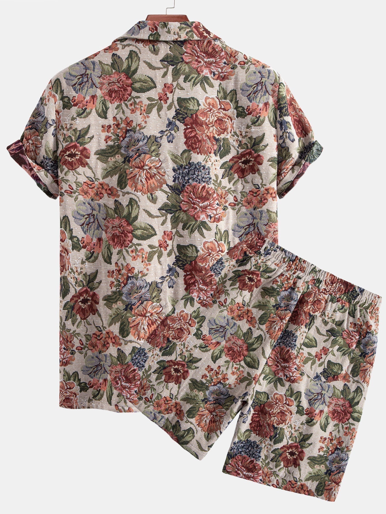 Floral Jacquard Cuban Shirt & Shorts
