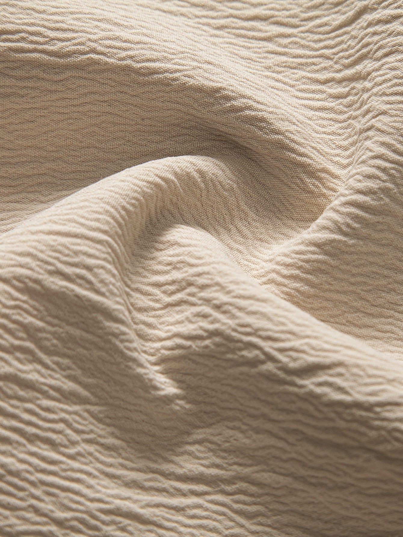 Linen And Rayon Blend Stand Collar Shirt & Wrinkle Textured Straight Leg Pants