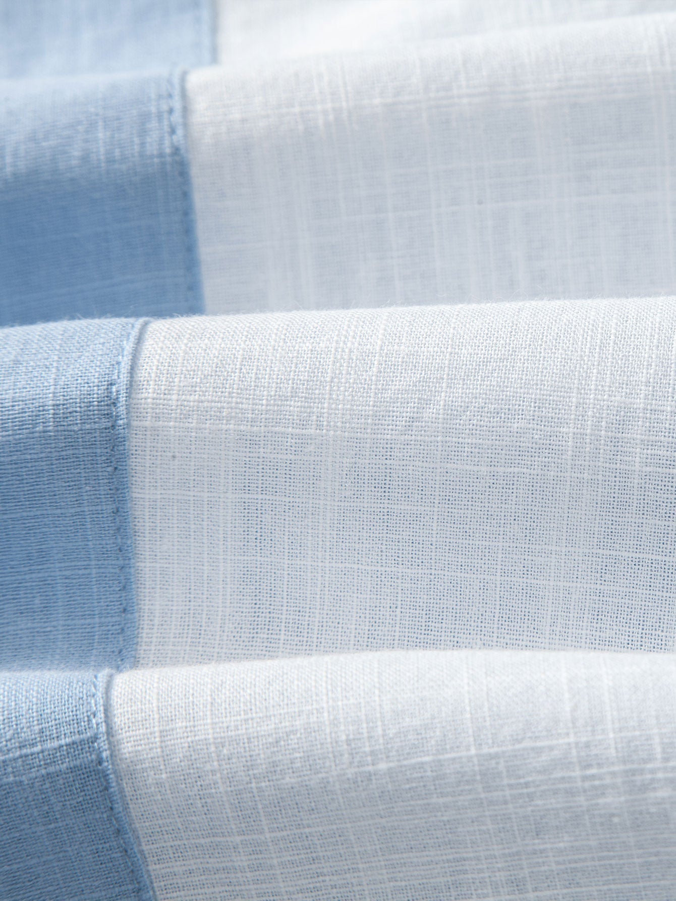 Linen Look Patchwork Bowling Shirt & Straight Leg Linen Pants