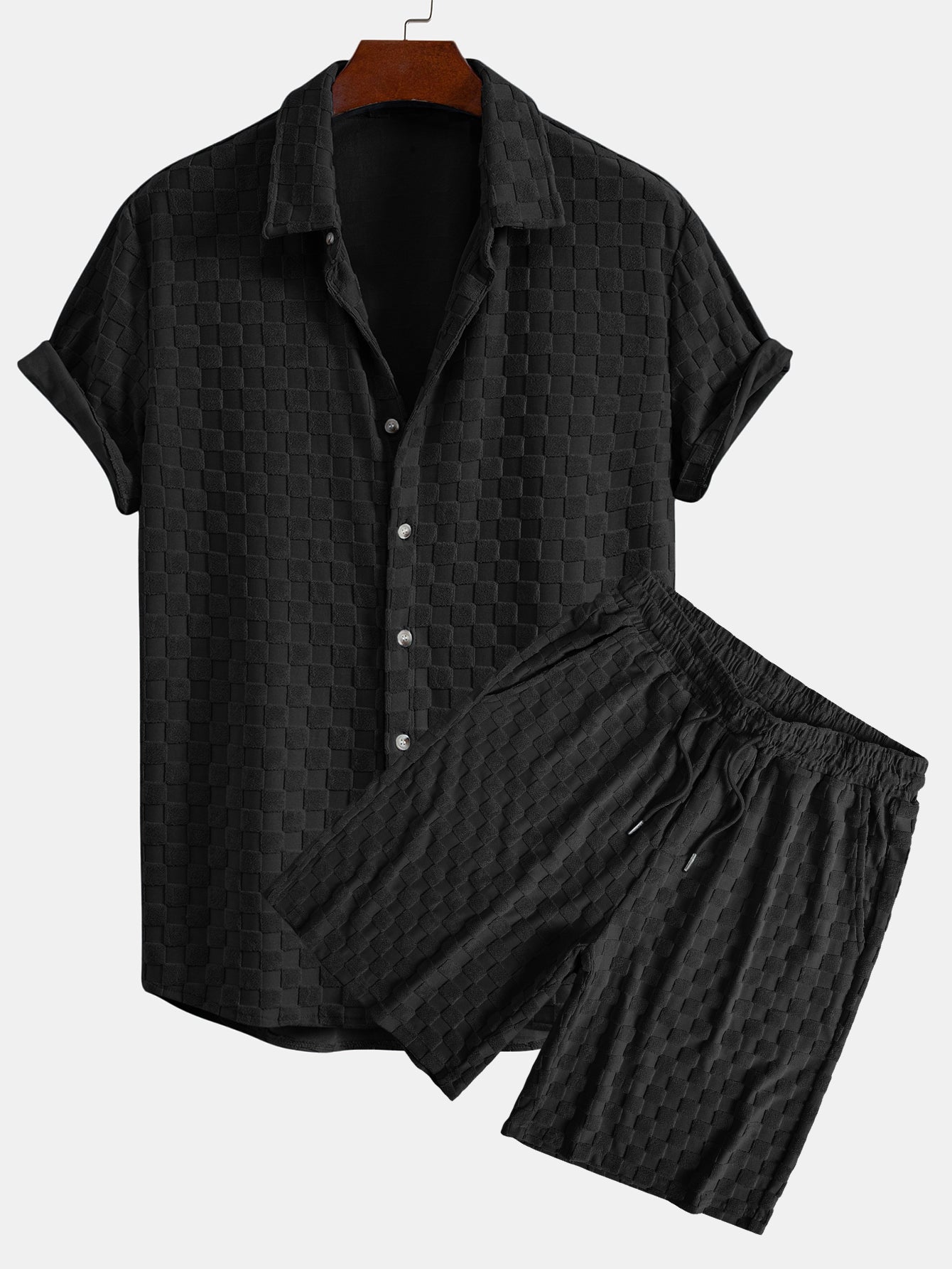 Checkerboard Terry Shirt & Shorts