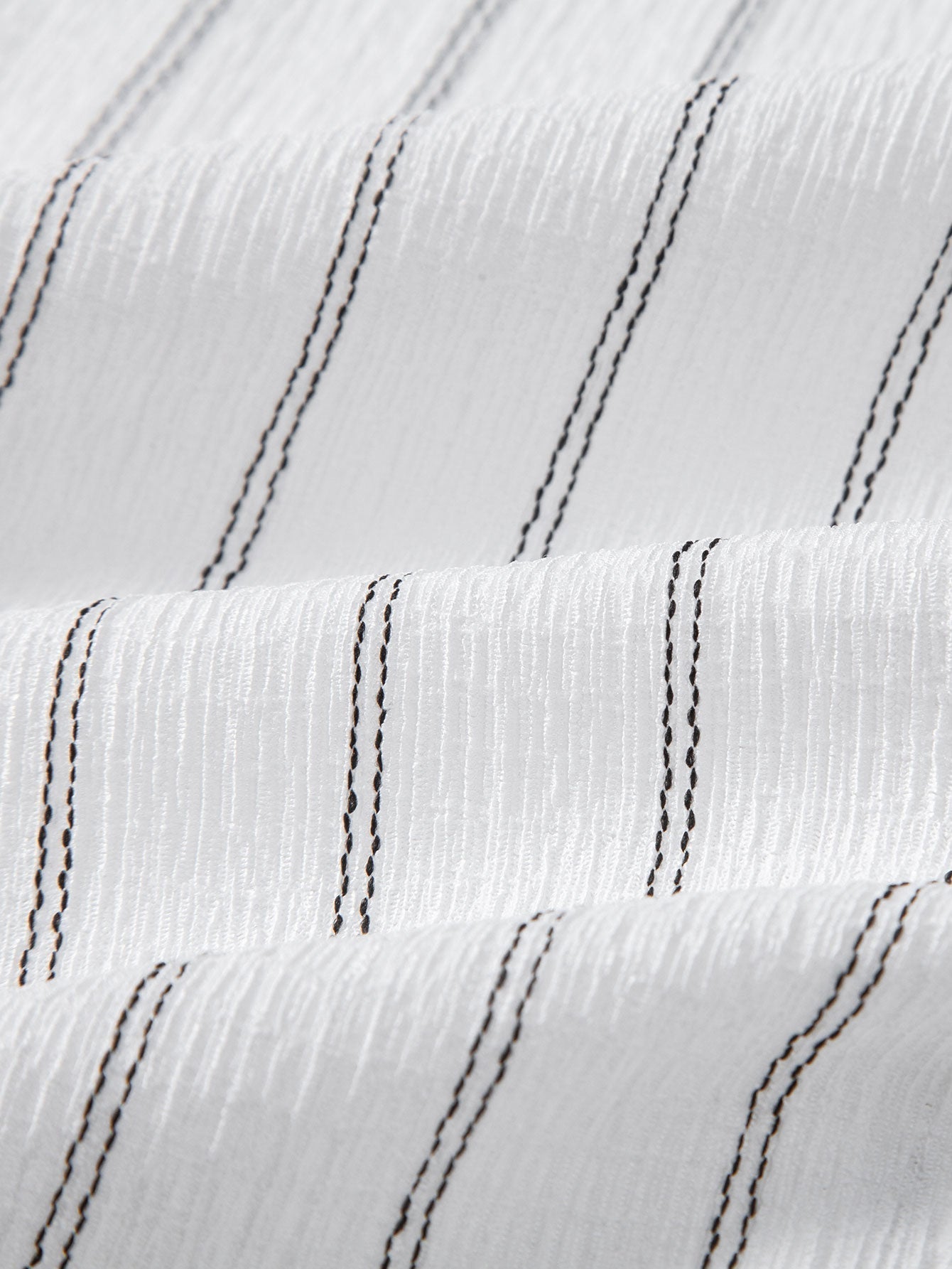 Stripe Textured Button Up Shirt & Straight Leg Linen Pants