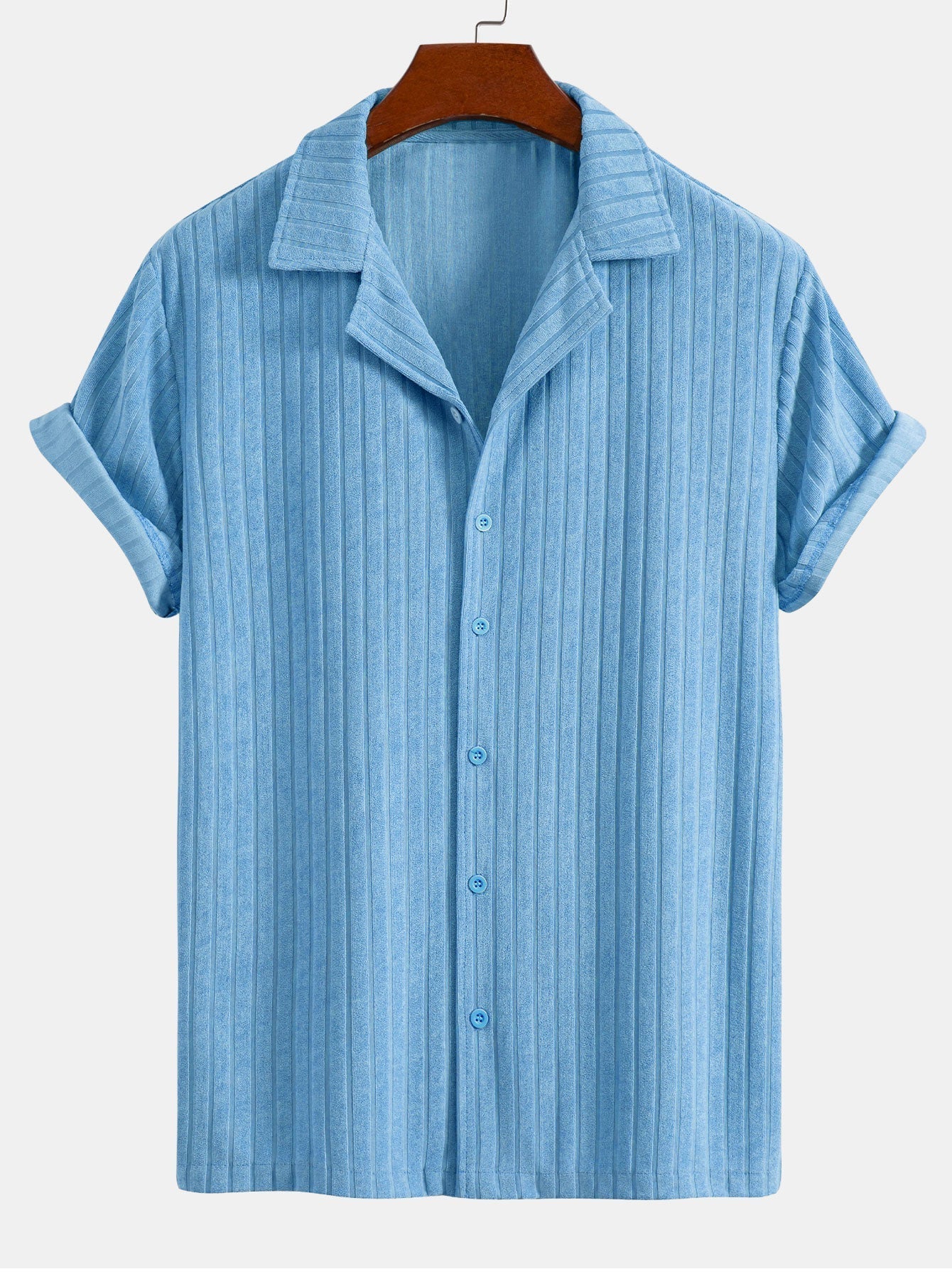 Striped Terry Cuban Shirt & Striped Terry Cuban Shorts