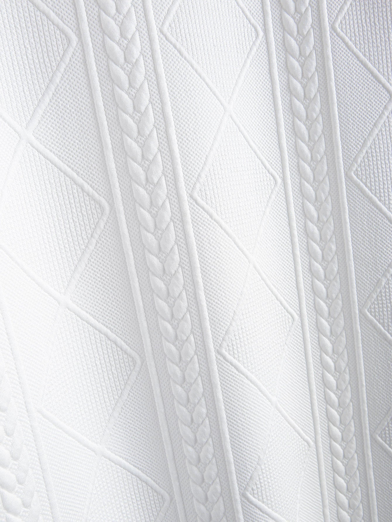 Short Sleeve Geometric Jacquard Arc Hem T-Shirt & Jogger Pants