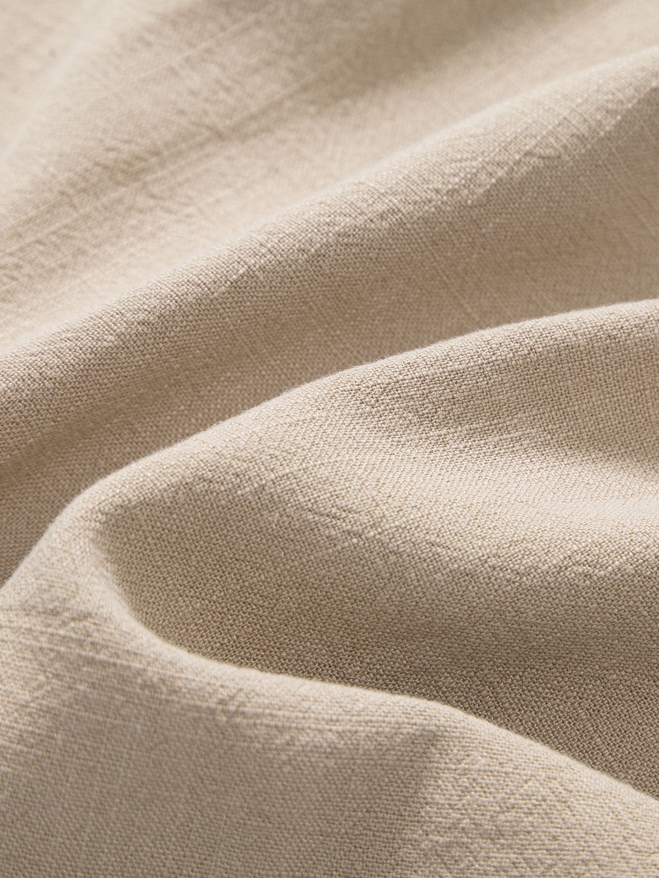 Linen And Rayon Blend Stand Collar Shirt & Straight Leg Linen Pants