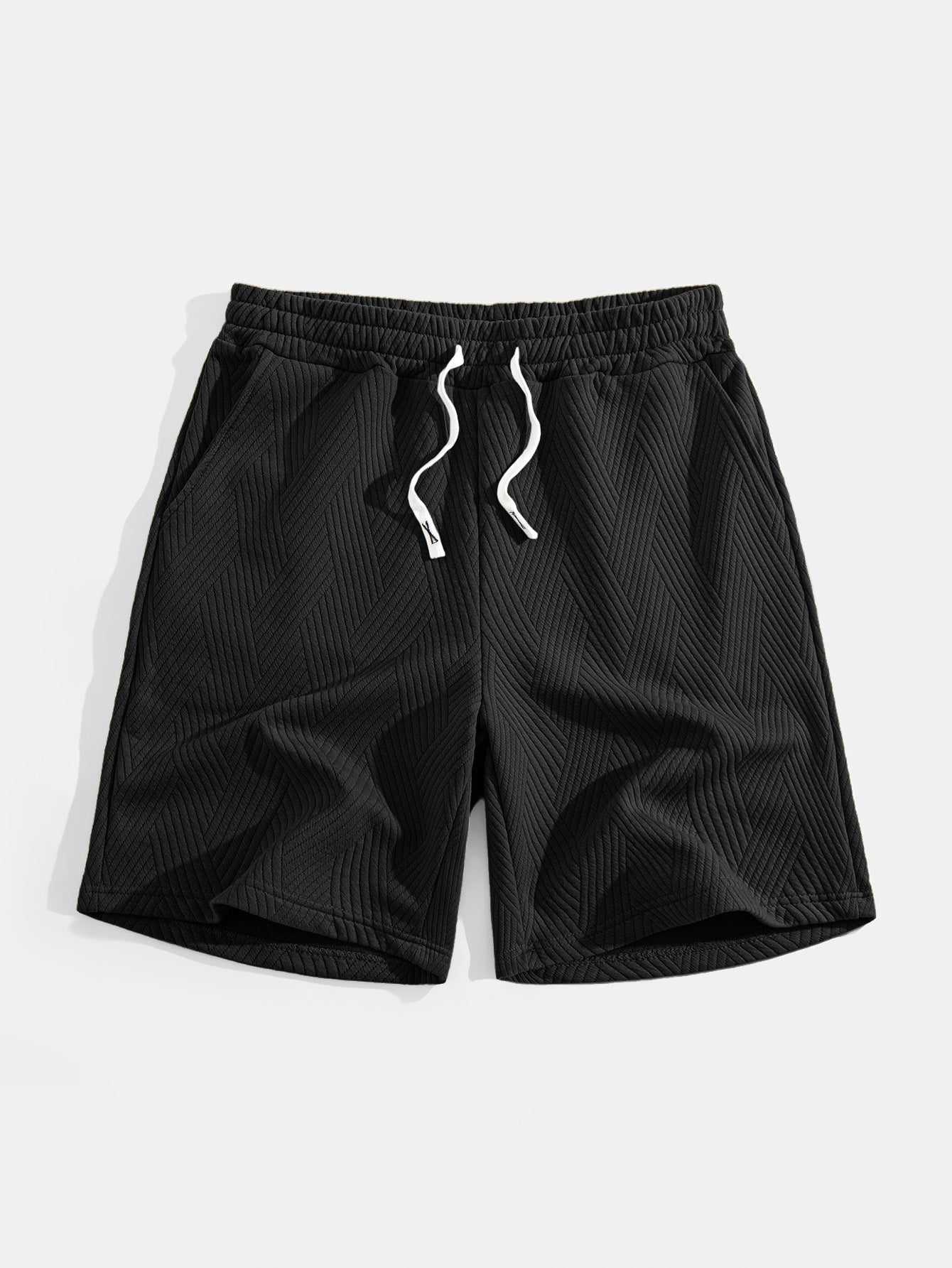 Striped Jacquard Sleeveless Hooded T-Shirt & Shorts