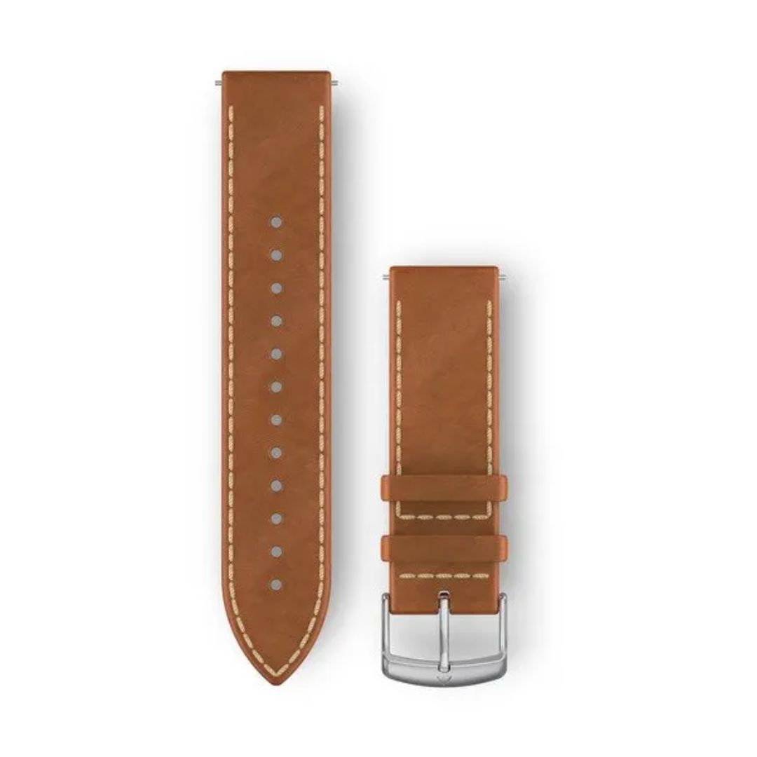 Garmin Quick Release Tan Italian Leather with Silver Hardware, 010-12691-0A