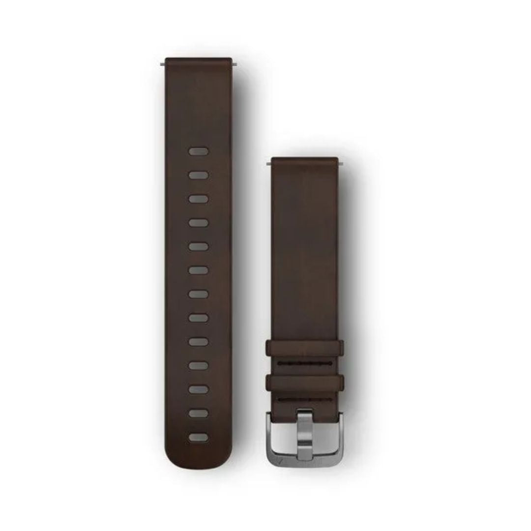 Garmin Quick Release Dark Brown Leather with Silver Hardware, 010-12691-01