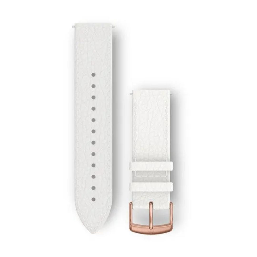 Garmin Quick Release White Italian Leather with 18K Rose Gold PVD Hardware, 010-12691-0B