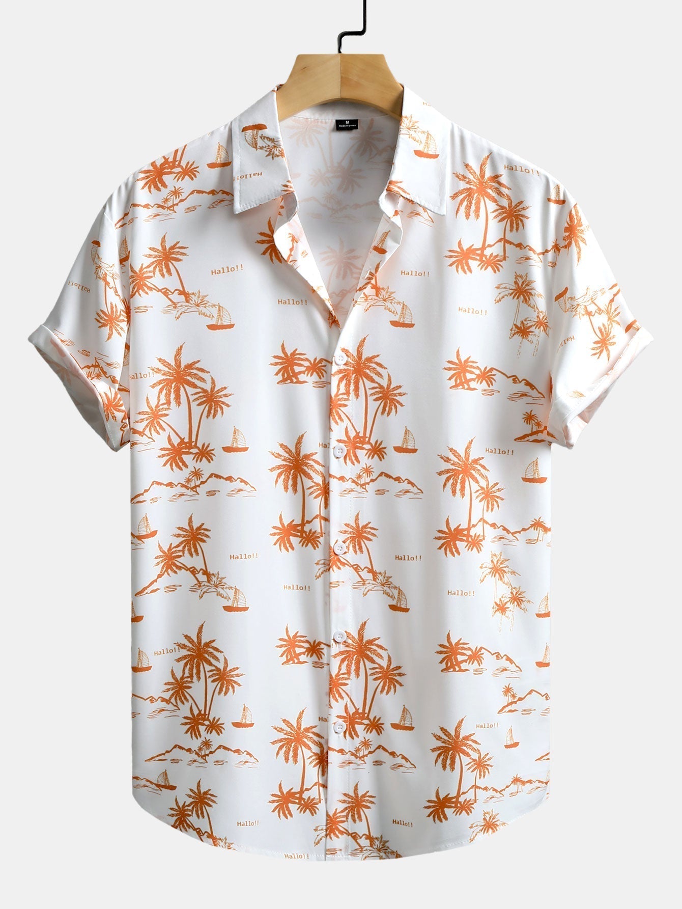 Palm Tree Print Button Up Shirt & Swim Shorts