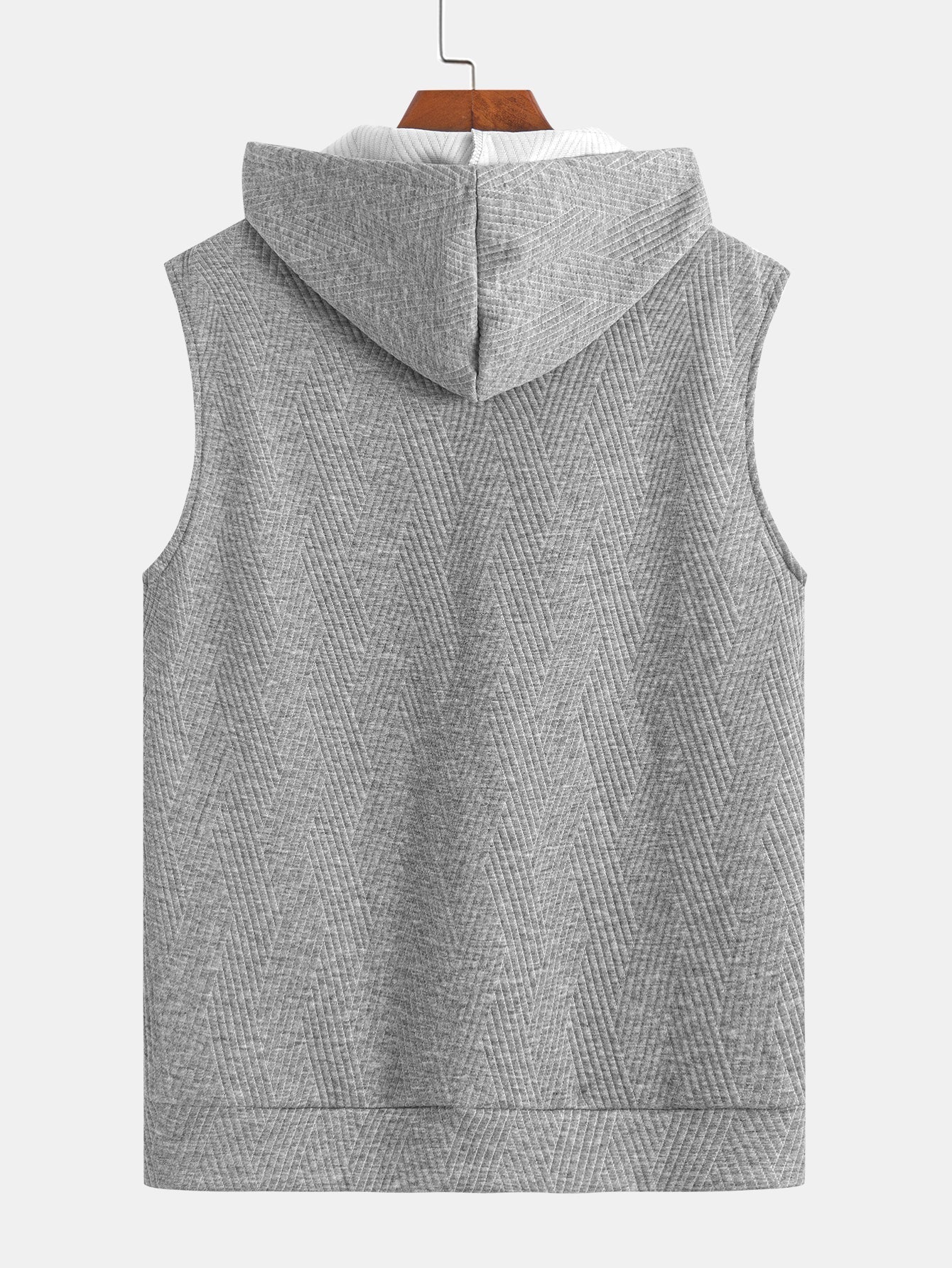 Striped Jacquard Sleeveless Hooded T-Shirt & Shorts