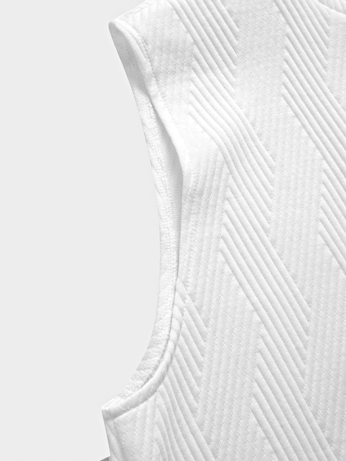 Striped Jacquard Sleeveless Hooded T-Shirt & Shorts