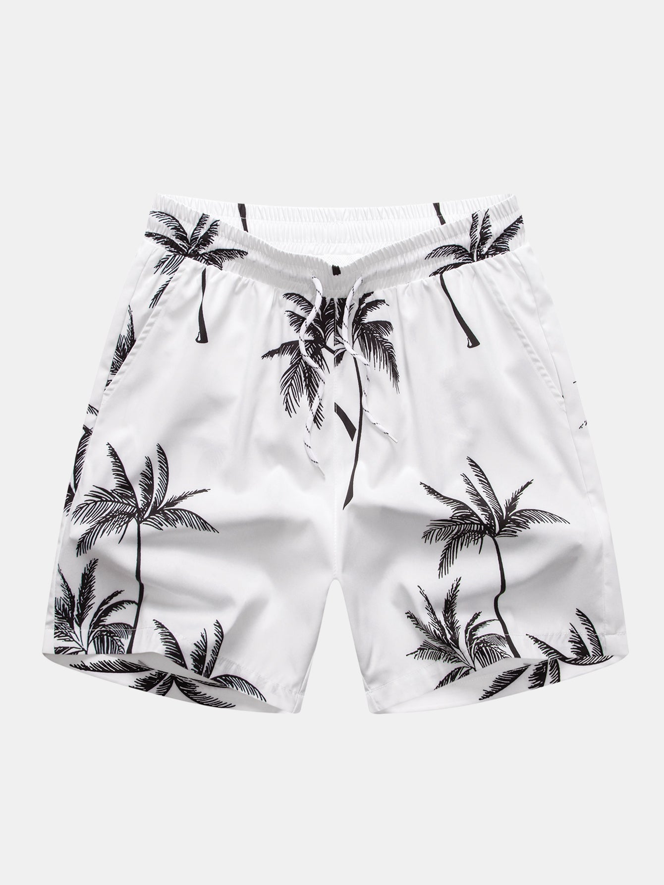 Palm Tree Print Button Up Shirt & Palm Tree Print Swim Shorts