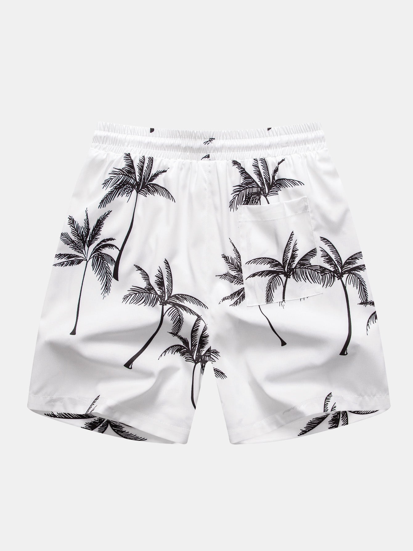 Palm Tree Print Button Up Shirt & Palm Tree Print Swim Shorts