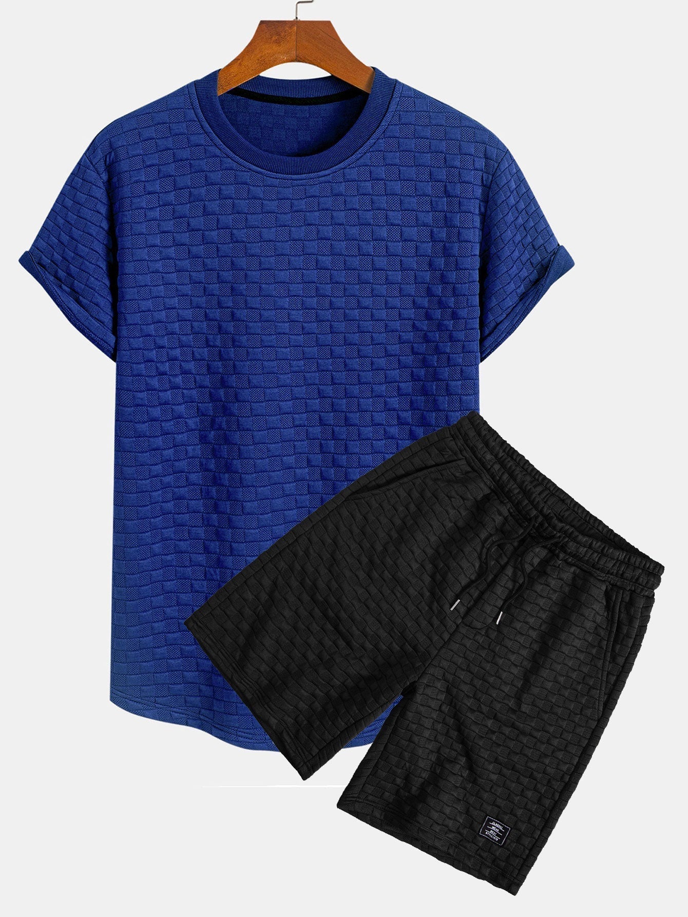 Checkerboard Jacquard Arc Hem T-Shirt & Checkerboard Jacquard Shorts