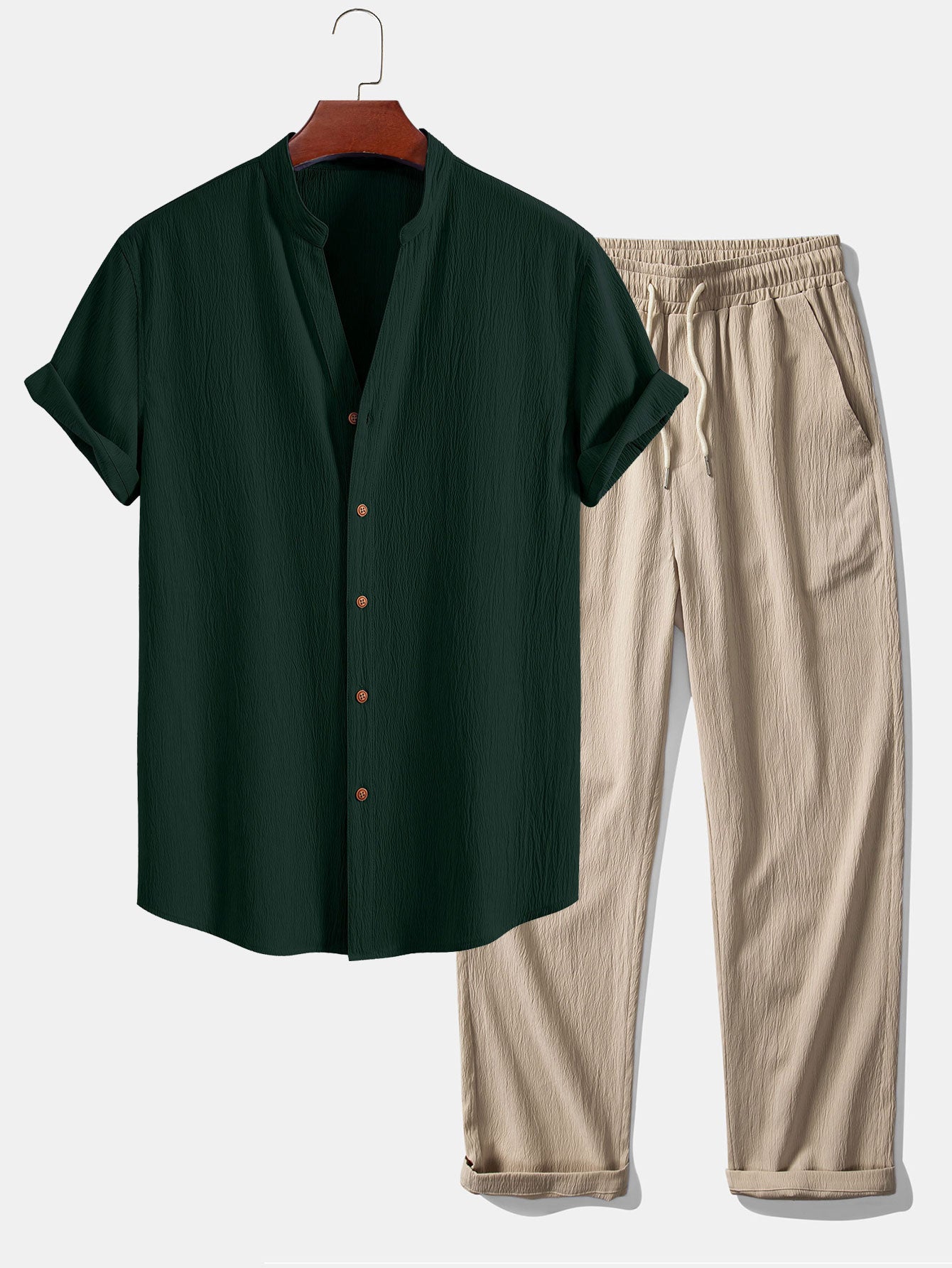 Ensemble SORRENTO - Vert foncé et beige