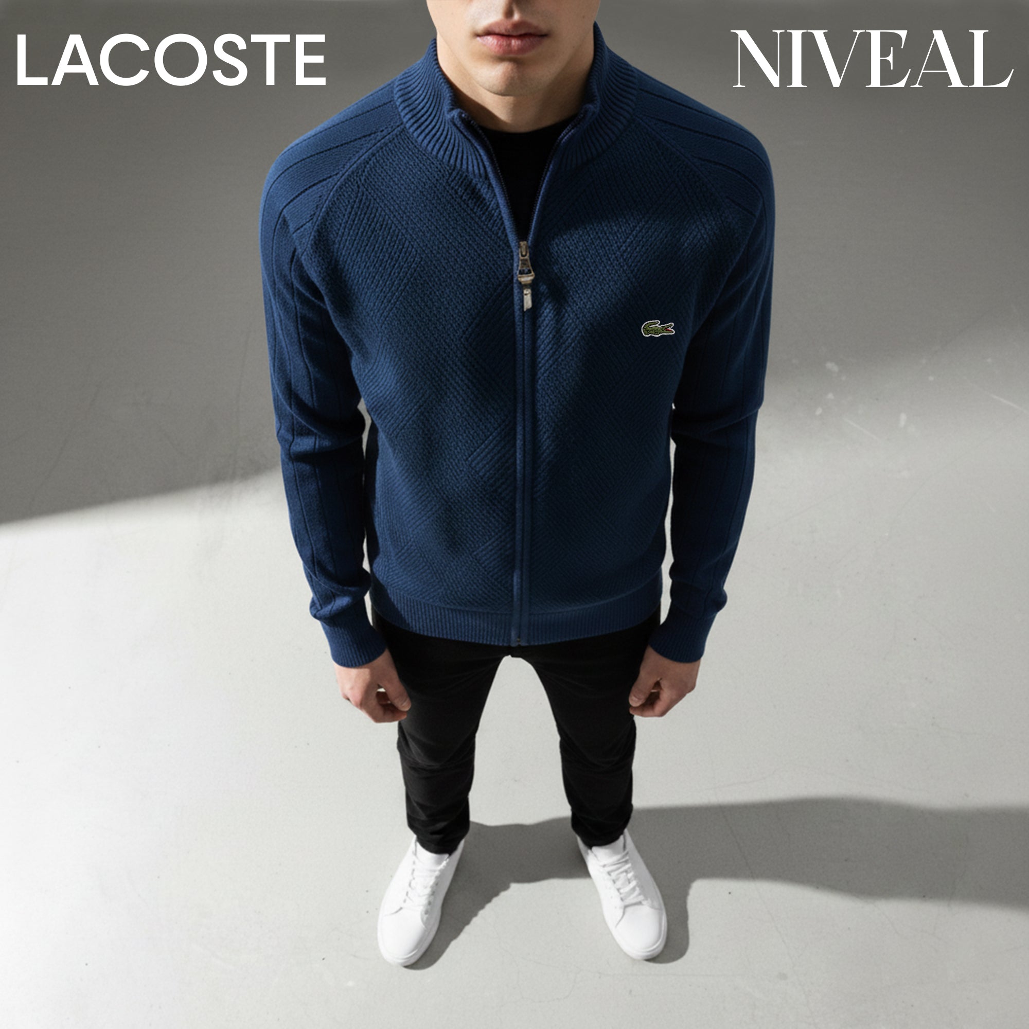 Pull Zippé Texturé Lаϲоѕtе - Homme