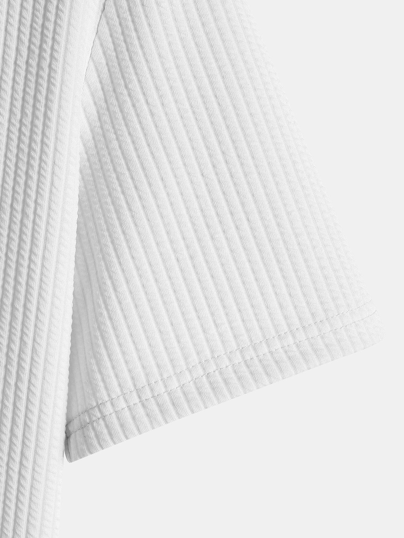 Muscle Fit Ribbed Arc Hem T-Shirt & Straight Leg Ribbed Pants