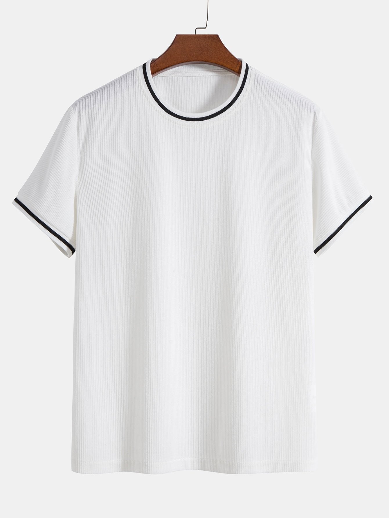 Short Sleeve Stretch Corduroy Ringer T-Shirt & Corduroy Shorts