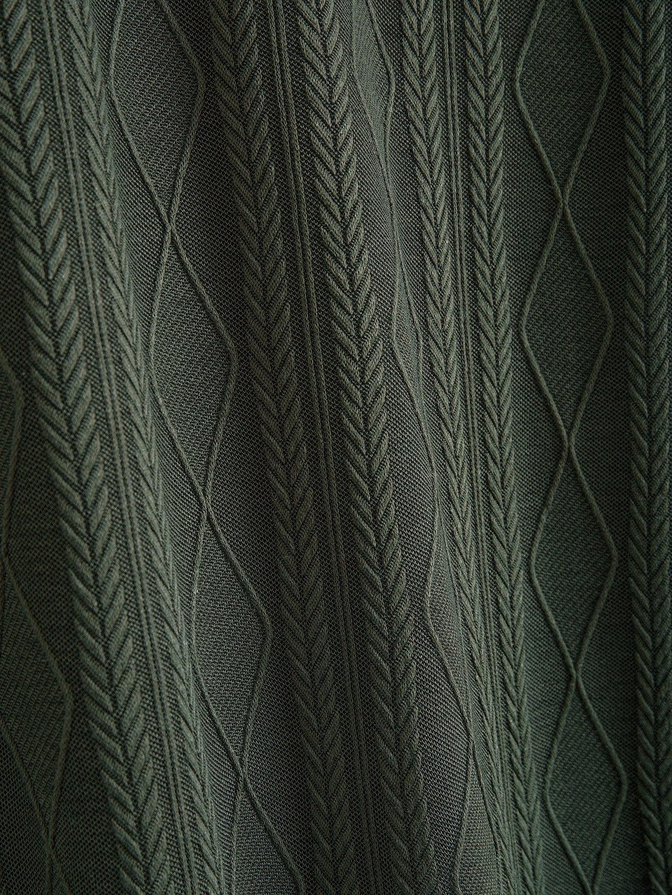 Knitted Geometric Rhombus Jacquard Polo & Straight Leg Ribbed Pants