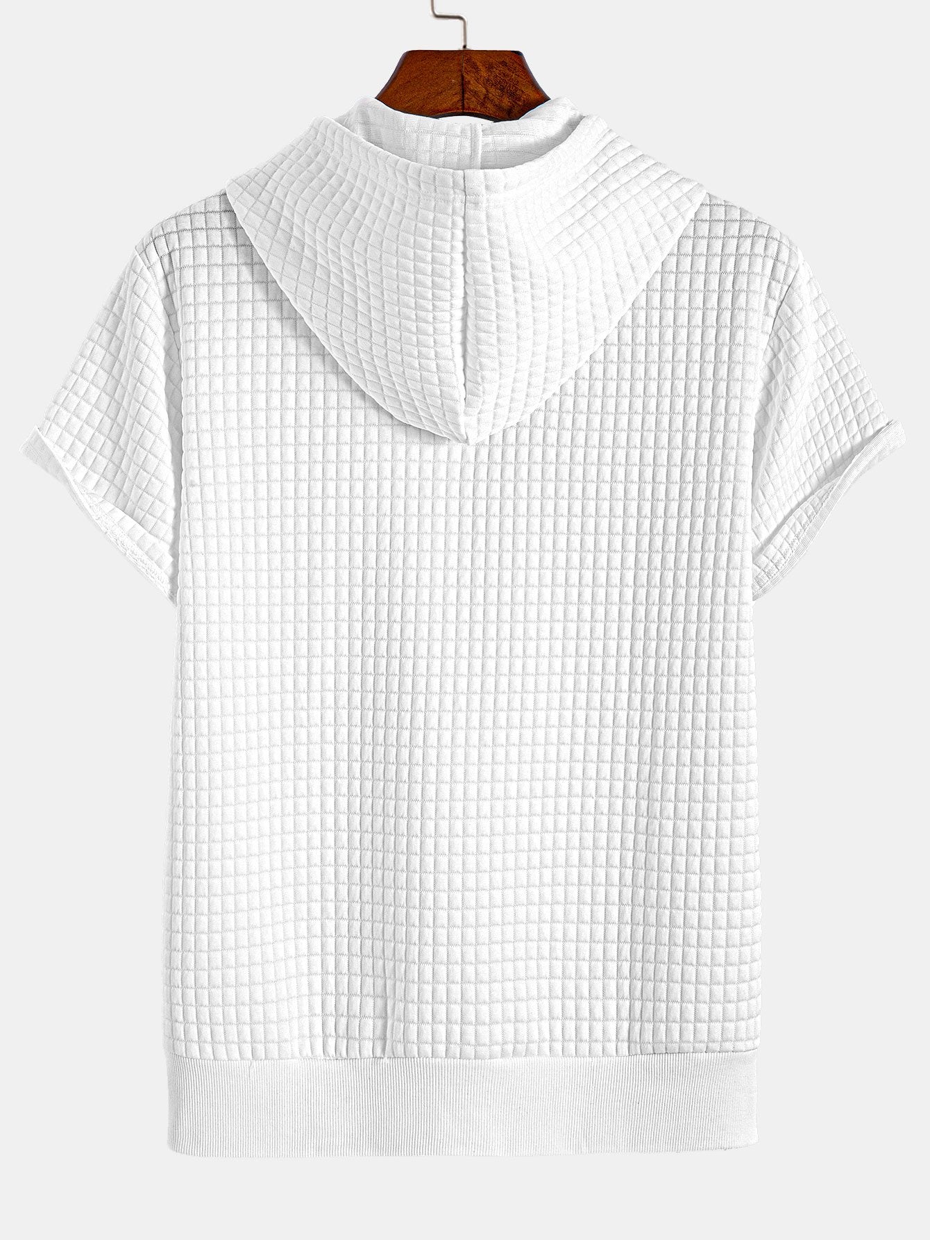 Short Sleeve Waffle Hoodie & Waffle Drawstring Shorts