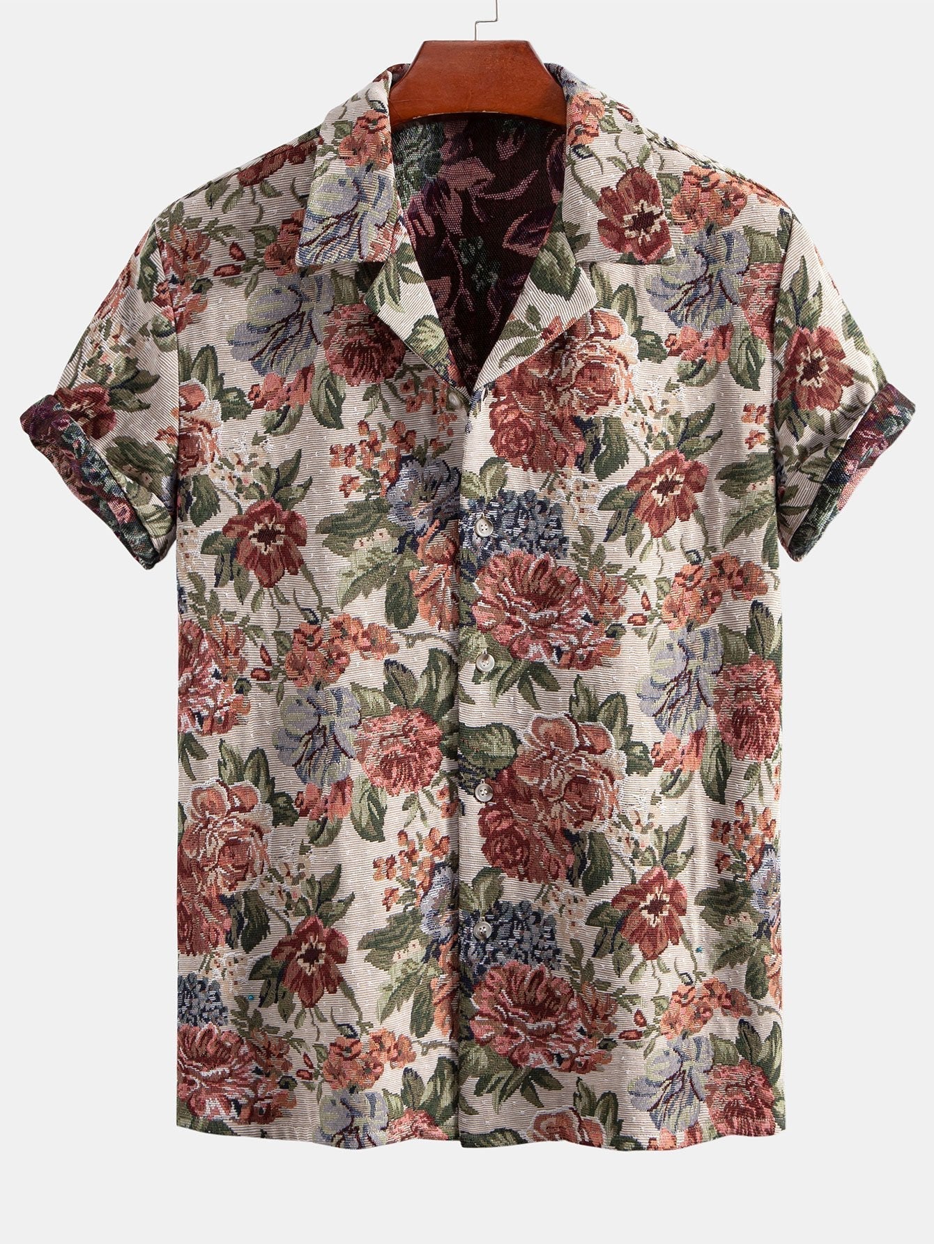 Floral Jacquard Cuban Shirt & Shorts