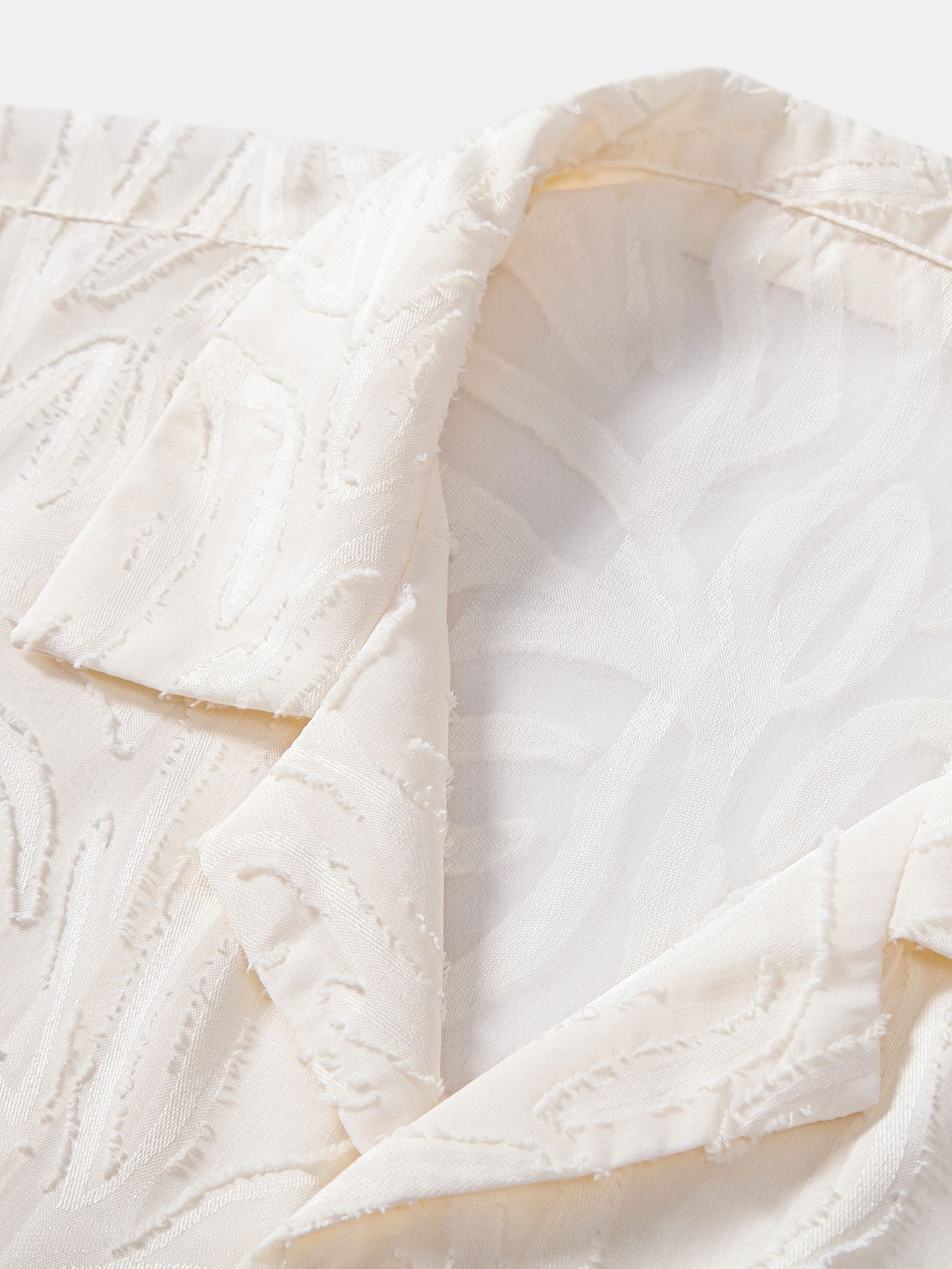 Jacquard Texture Cuban Shirt & Straight Leg Linen Pants